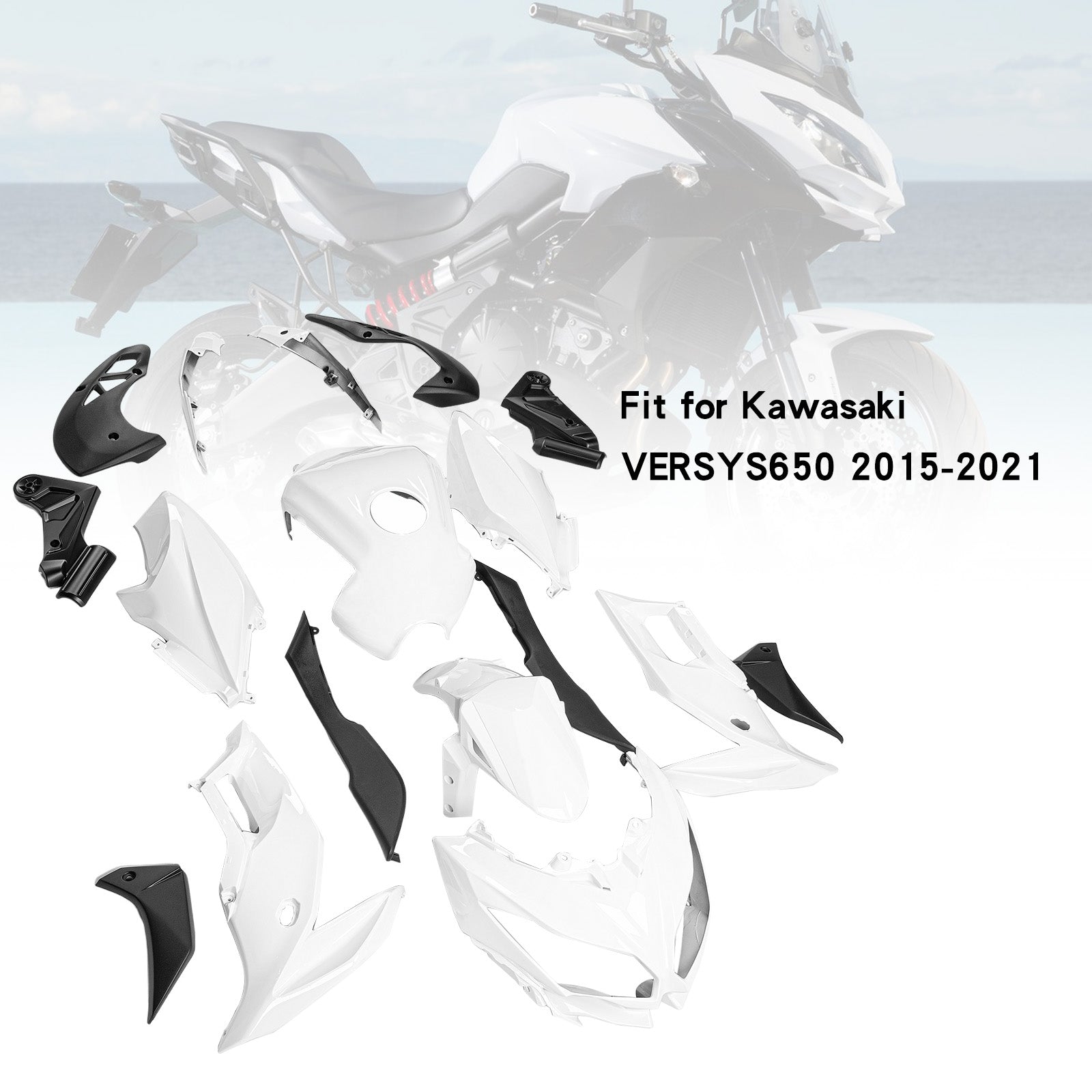 Carénage de carrosserie en plastique ABS d'injection adapté à Kawasaki VERSYS650 2015-2021