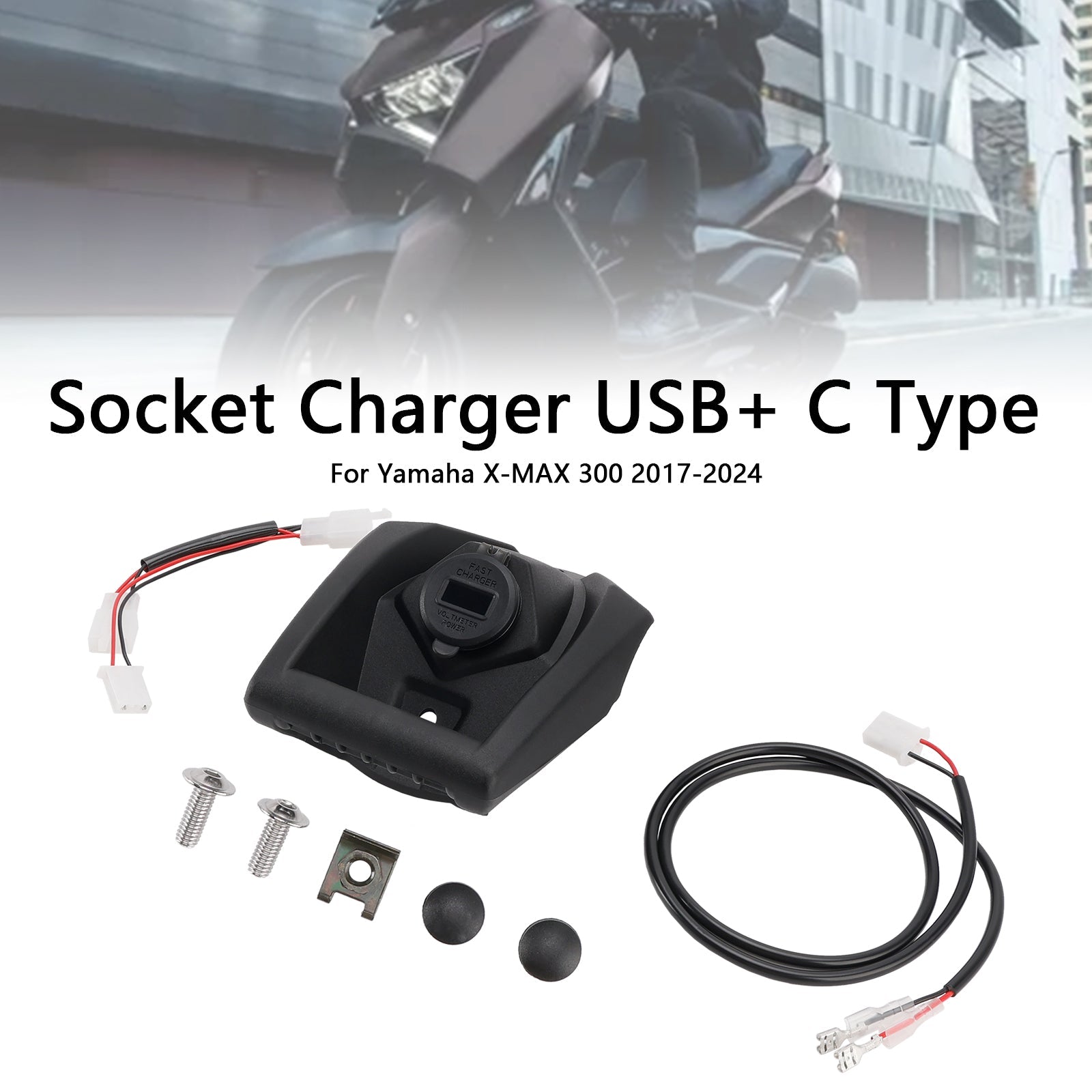 Quarter Charger 12 V USB + Type C dla Yamaha X-Max 300 2017-2024