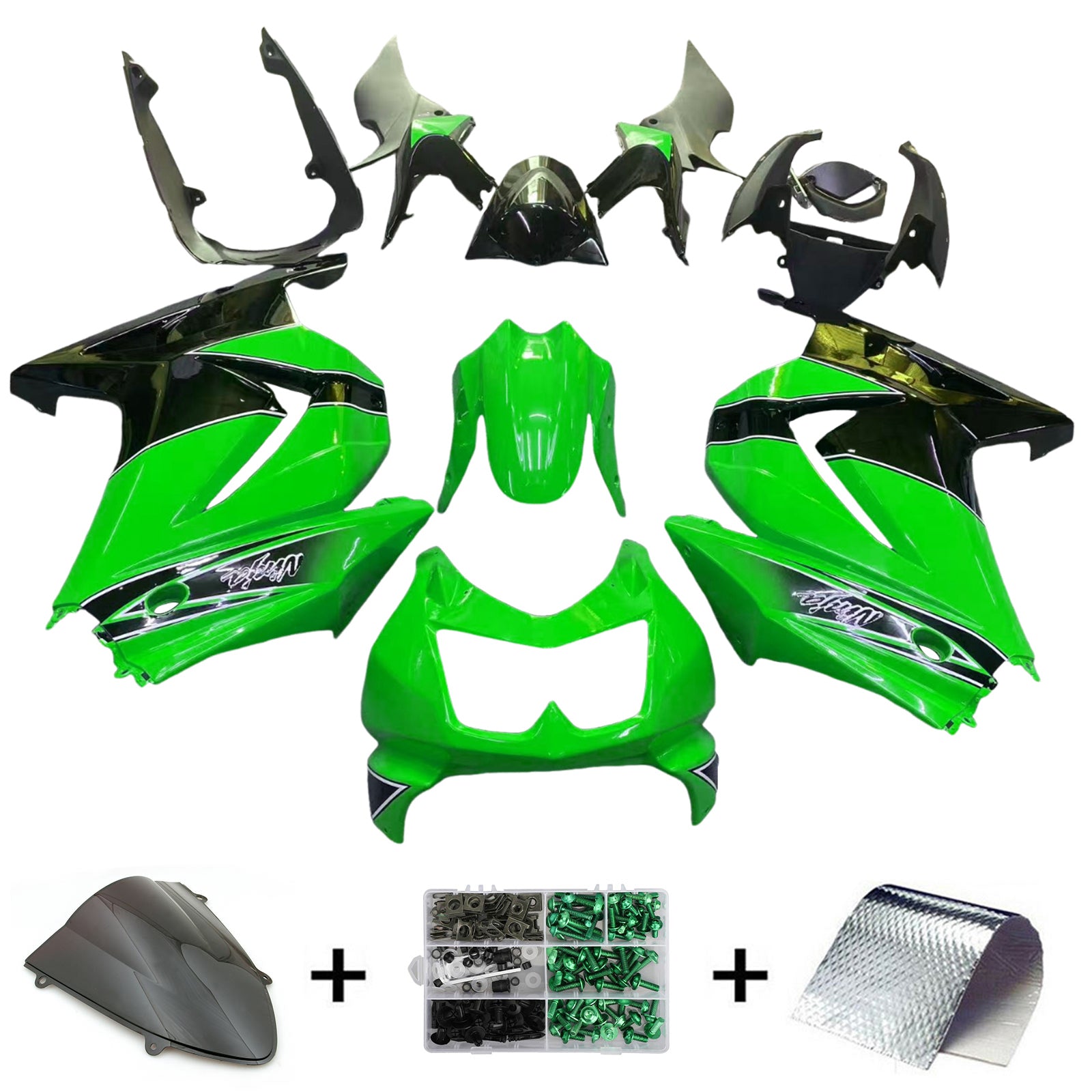 Kit di carenatura a iniezione, carrozzeria in plastica ABS per Kawasaki EX250/NINJA250R 2008-2012