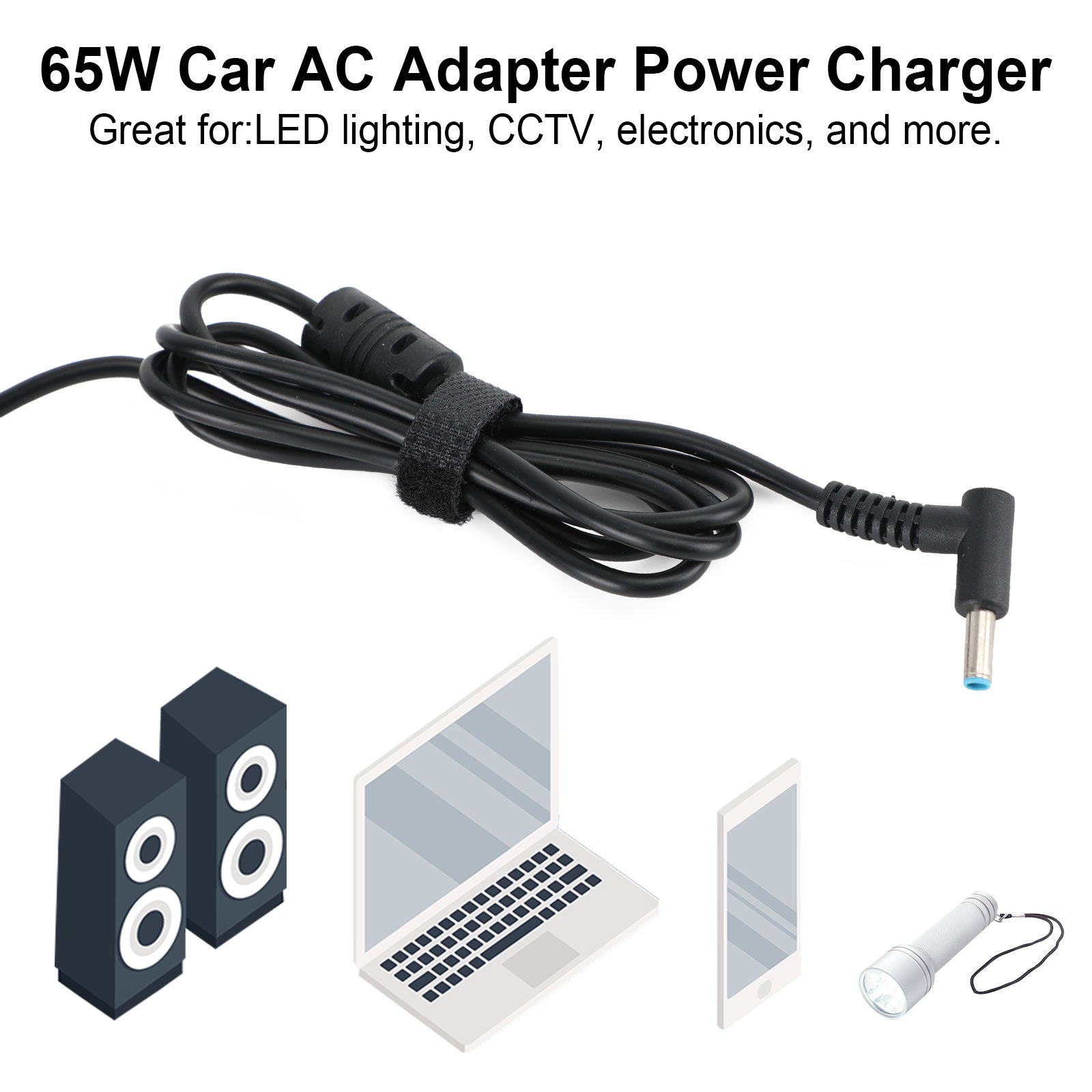 Cargador de coche para ordenador portátil de 65W, fuente de alimentación, adaptador de CC Universal para HP 19,5V 3,33A