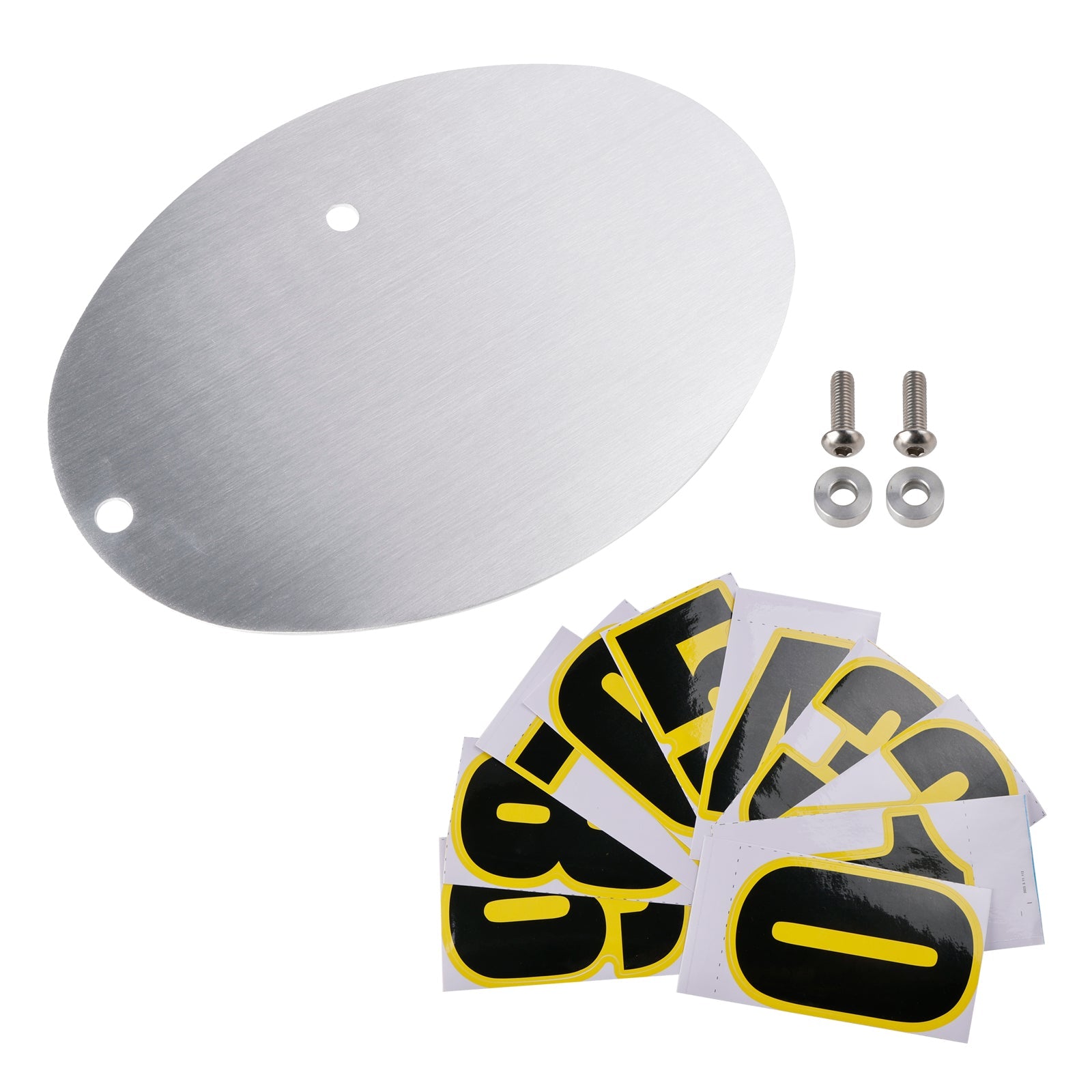 Universal moottoripyörän rekisterikilven alumiini, soikea ja henkilökohtainen