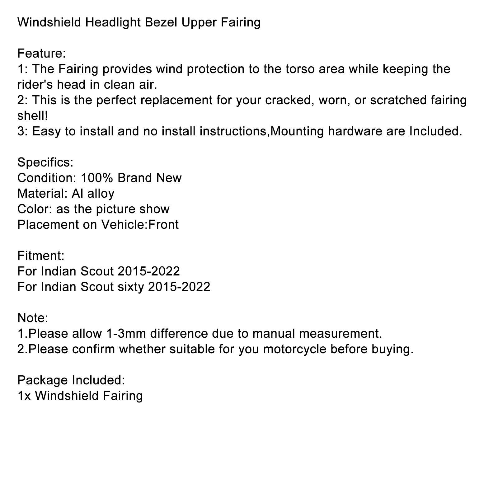 Indian Scout 2015-2022 Faros de la manga moteados.
