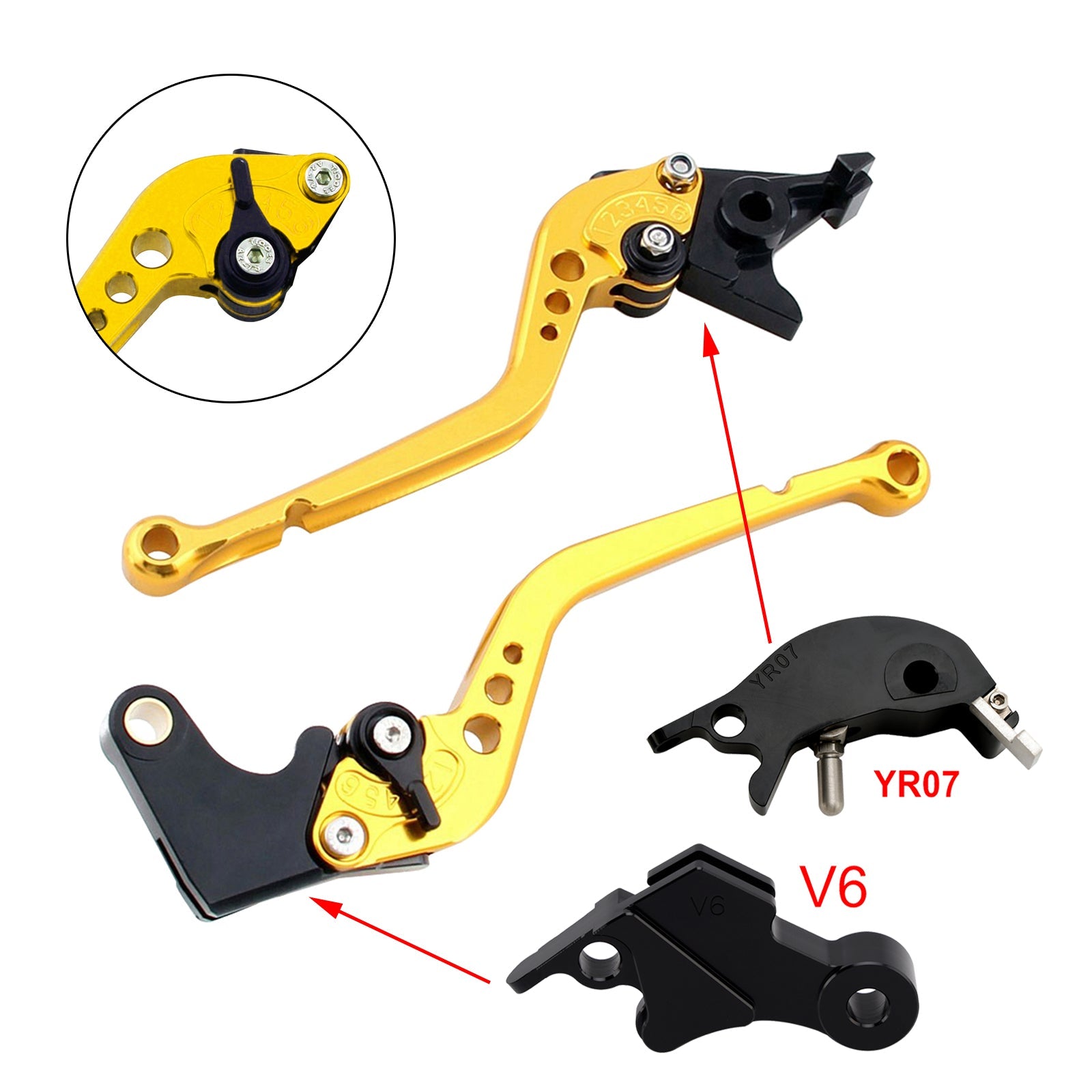 Levier de frein et d'embrayage long compatible avec YAMAHA XSR900 XSR900GP MT-09 MT-09SP 2024-2025