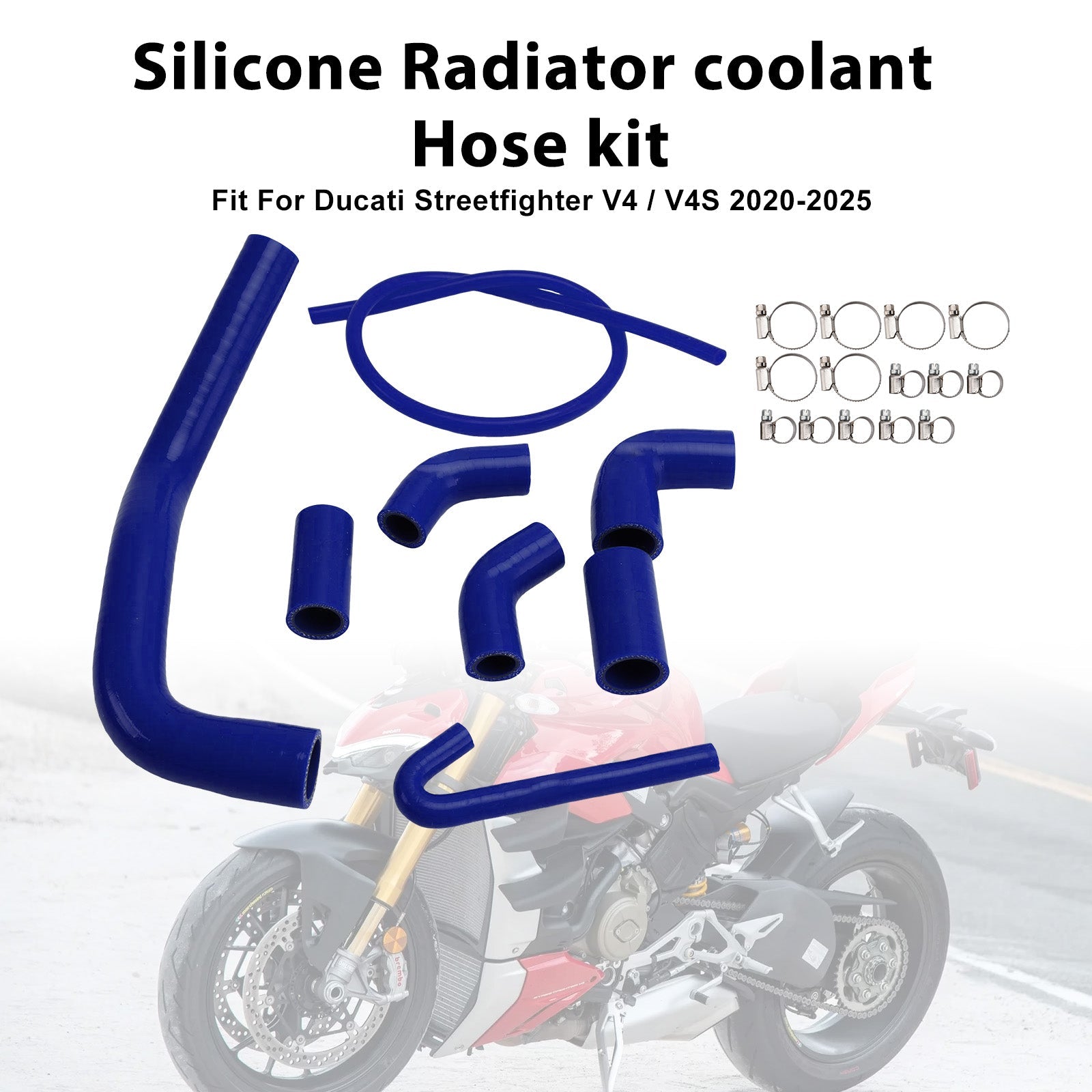 Durite de refroidissement en silicone pour radiateur Ducati Streetfighter V4 V4S (2020-2025)