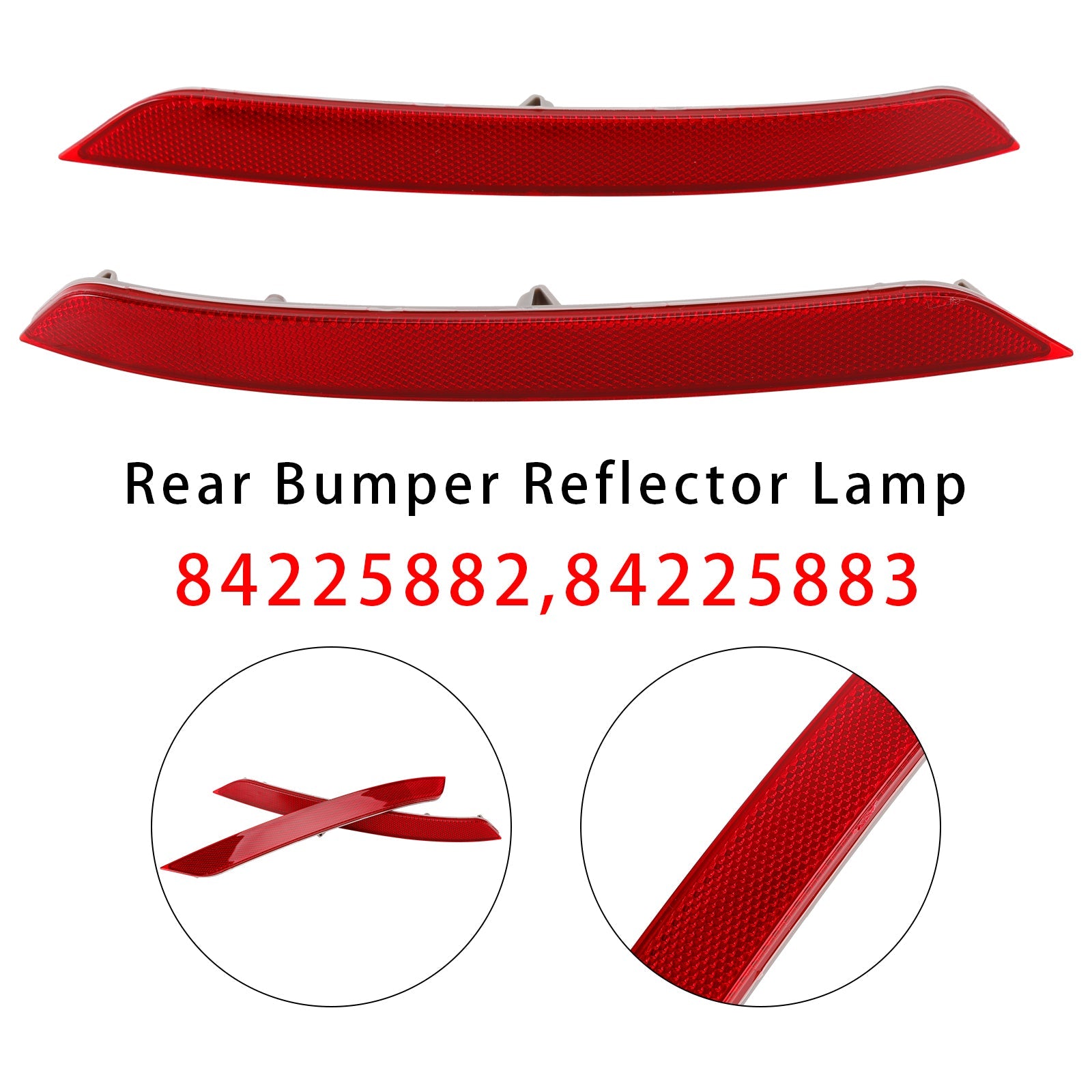 Reflector de parachoques trasero izquierdo y derecho rojo para GMC Terrain 2018-2024