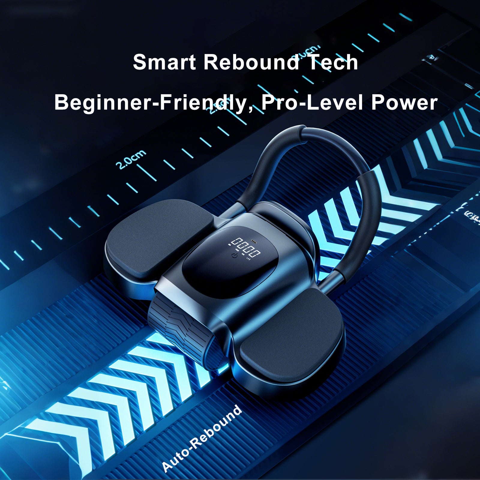 Roller Abdominal Amélioré avec Support pour Coudes, Rebond Automatique et Écran LCD – Inclut Genouillères, Minuterie et Entraîneur pour les Abdominaux, Idéal pour les Entraînements à Domicile (Noir)