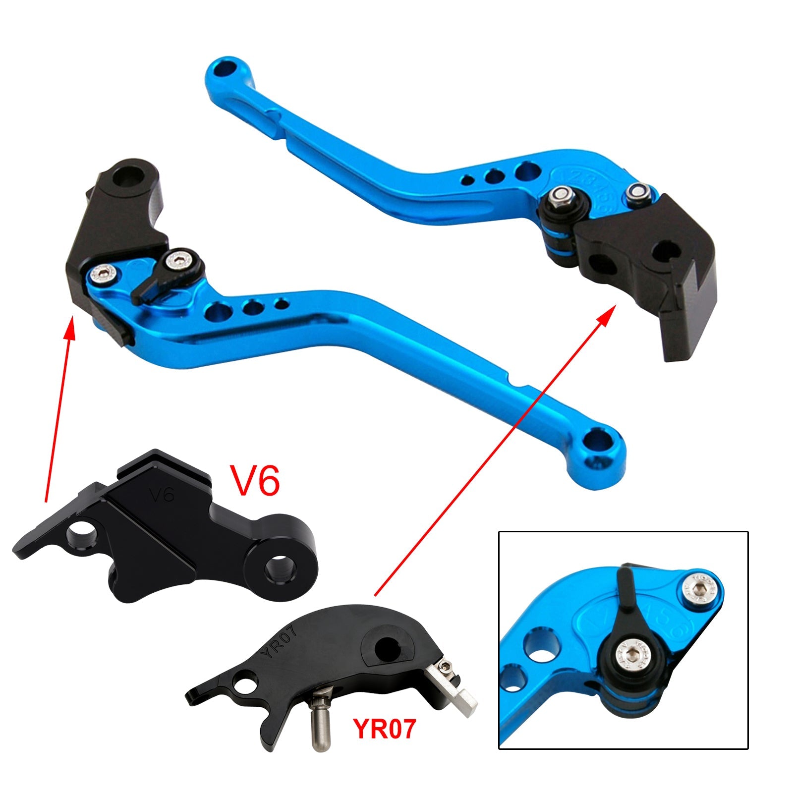 Levier de frein et d'embrayage long compatible avec YAMAHA XSR900 XSR900GP MT-09 MT-09SP 2024-2025
