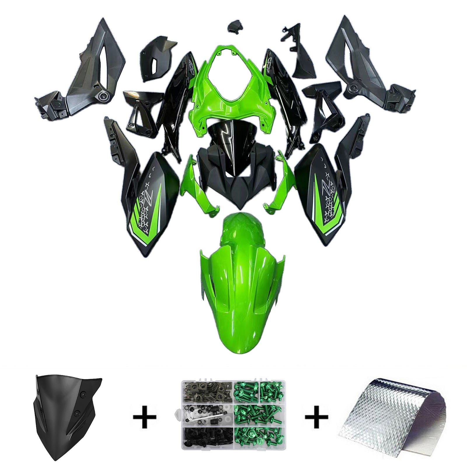 Kit de carénage en plastique ABS injecté compatible avec Kawasaki Z400 2018-2024
