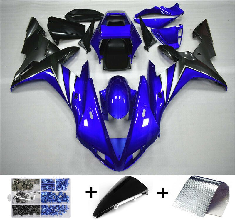ABS Gloss Blue Injection Plastic Kit -suojus sopii Yamaha YZF R1 2002-2003