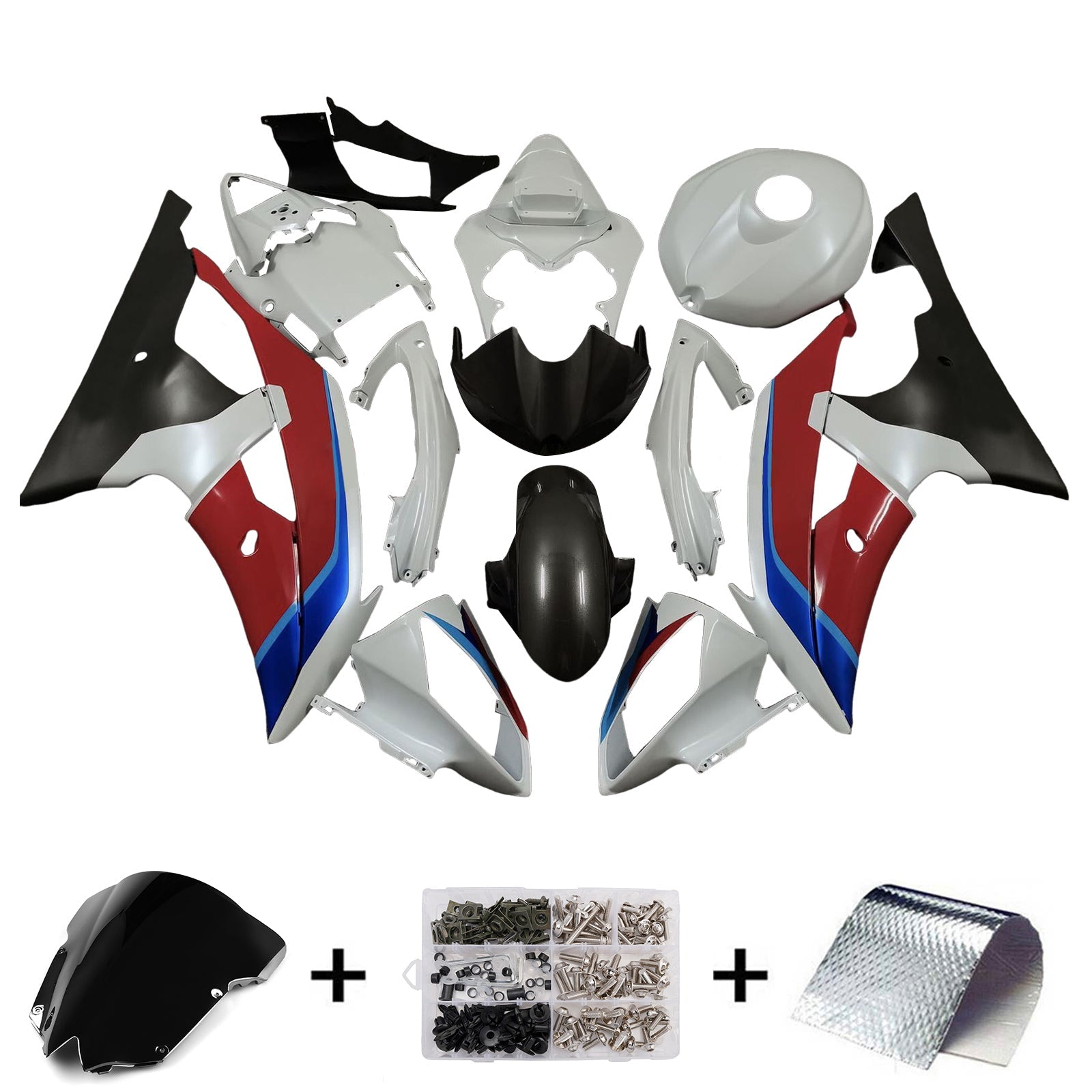 Kit de carénage injecté en plastique ABS pour Yamaha YZFR6 YZF-R6 2008-2016
