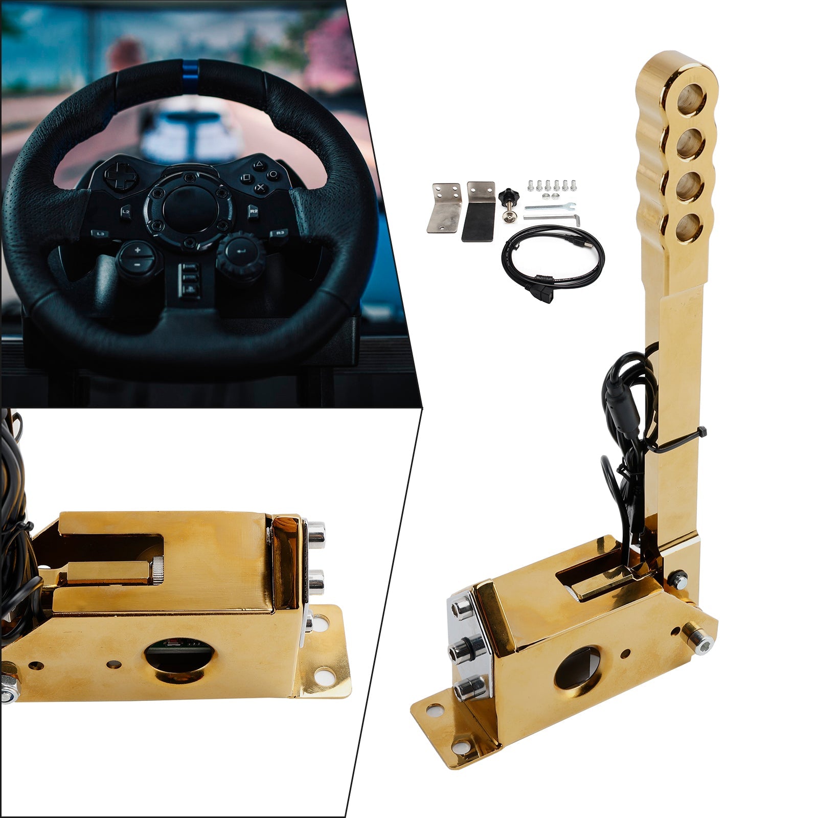 Voor racegames G25/G27/G29/T300/T500 voor Assetto PC 14bit SIM USB Handrem