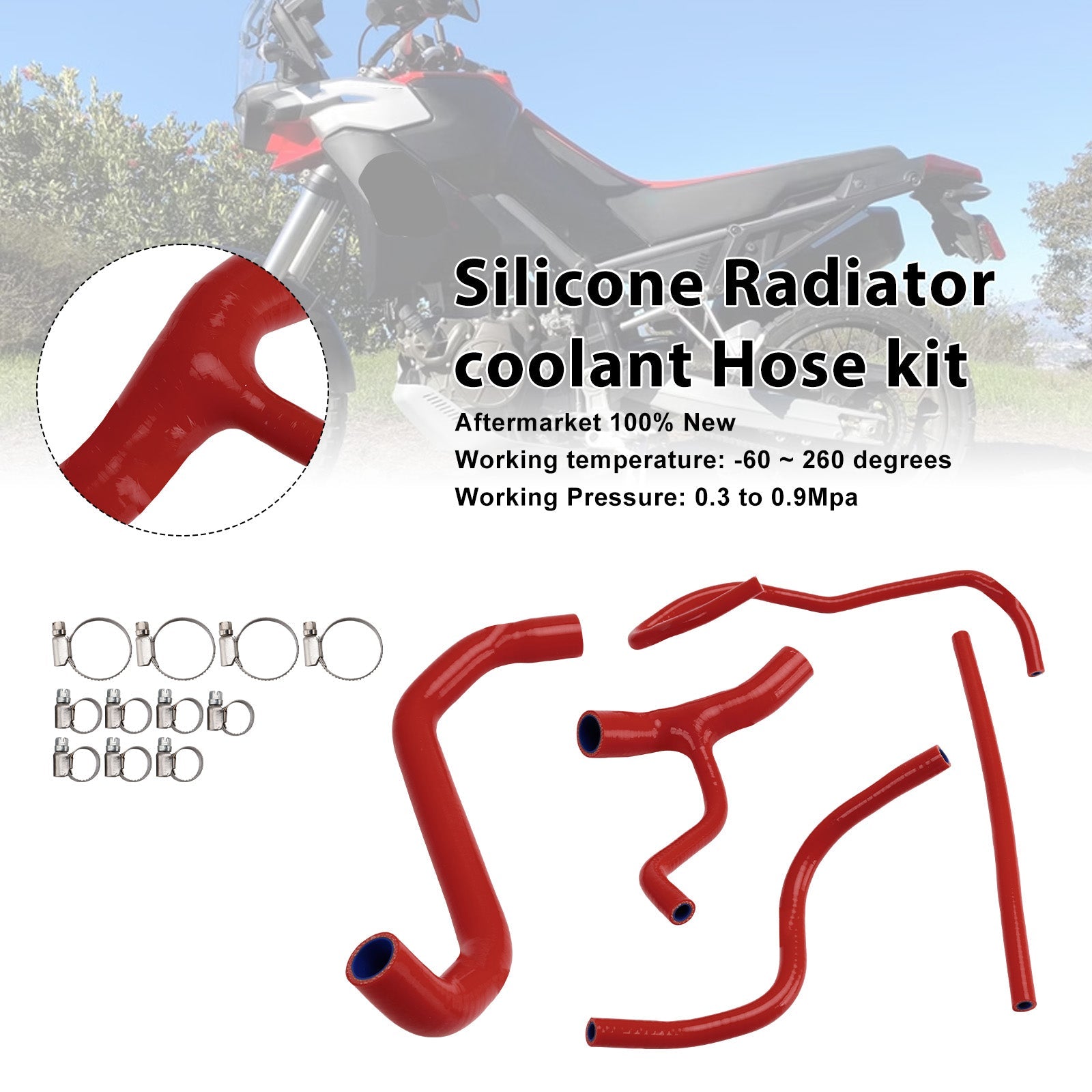 Durite de refroidissement en silicone pour radiateur Aprilia Tuareg 660 (2022-2025)