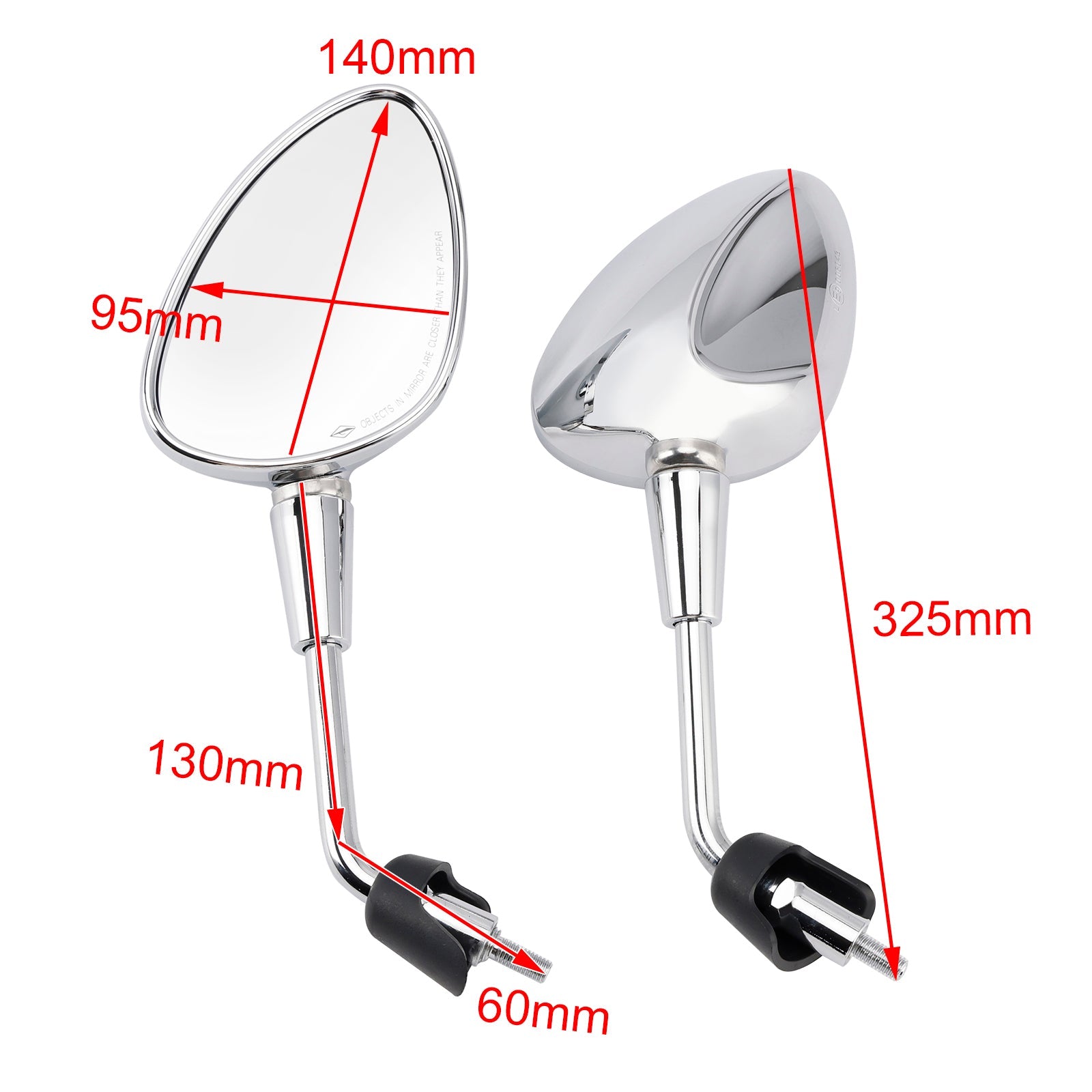 M8 M8 Shorty linker en rechter Chrome Mirror voor scooter Piaggio Vespa Sprint 50 125 150
