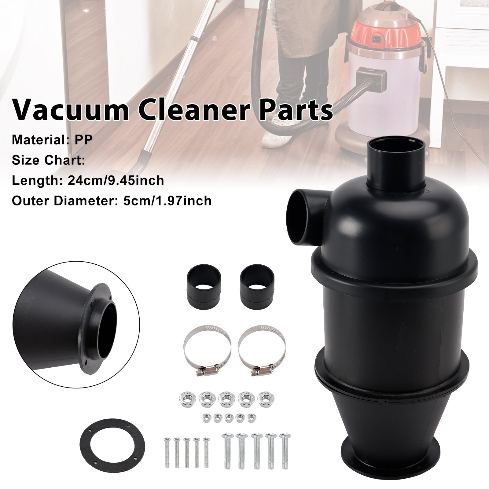 Colector de polvo de filtro ciclónico, separador de polvo robusto para carpintería y arena