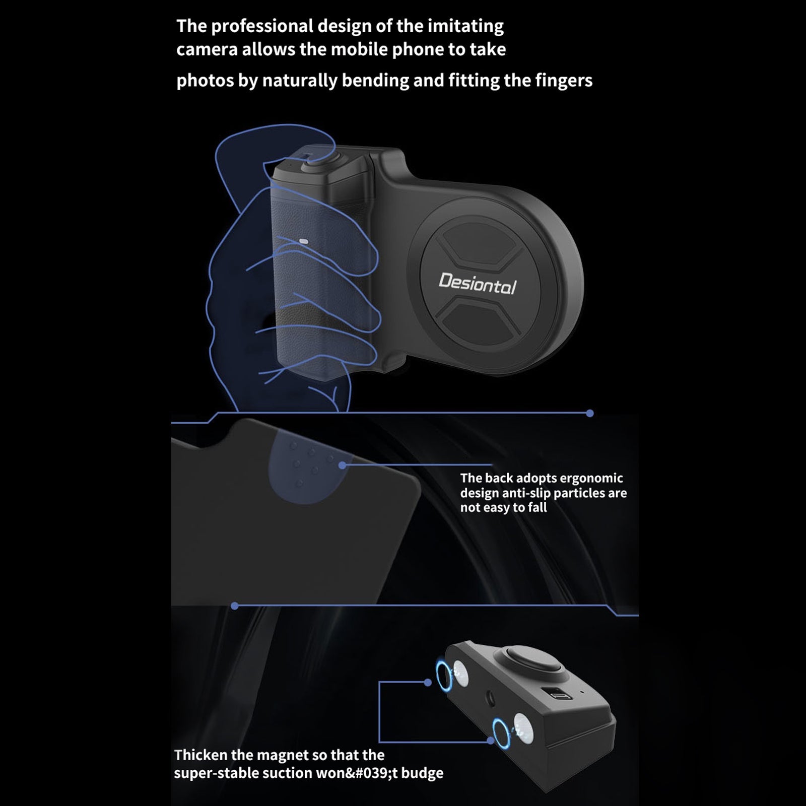 PH-30B klešče za magnetni selfie za mobilni telefon, brezžično magnetno sesalno skodelico