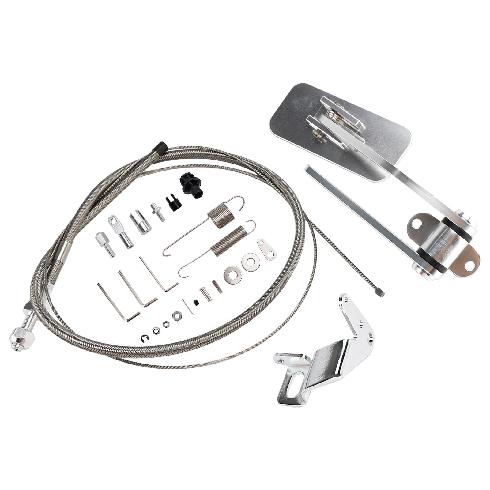 Pédale d'accélérateur universelle en aluminium pour hot rod de rue, câble d'accélérateur et ressort en acier inoxydable de 24 pouces