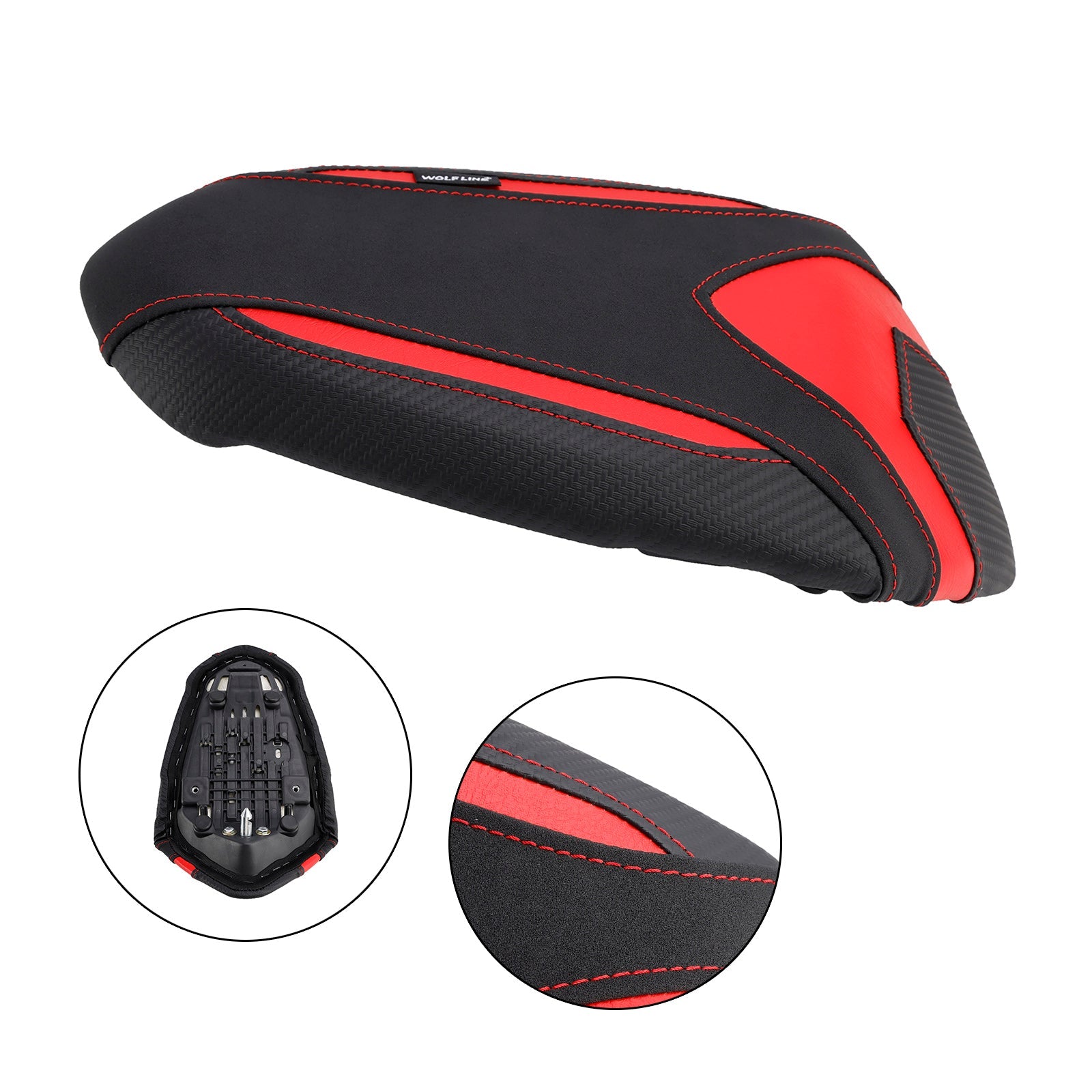 Cuscino del sedile del passeggero in poliuretano mat-nero per Triumph Street Triple 765 765S 765R 2019-2024