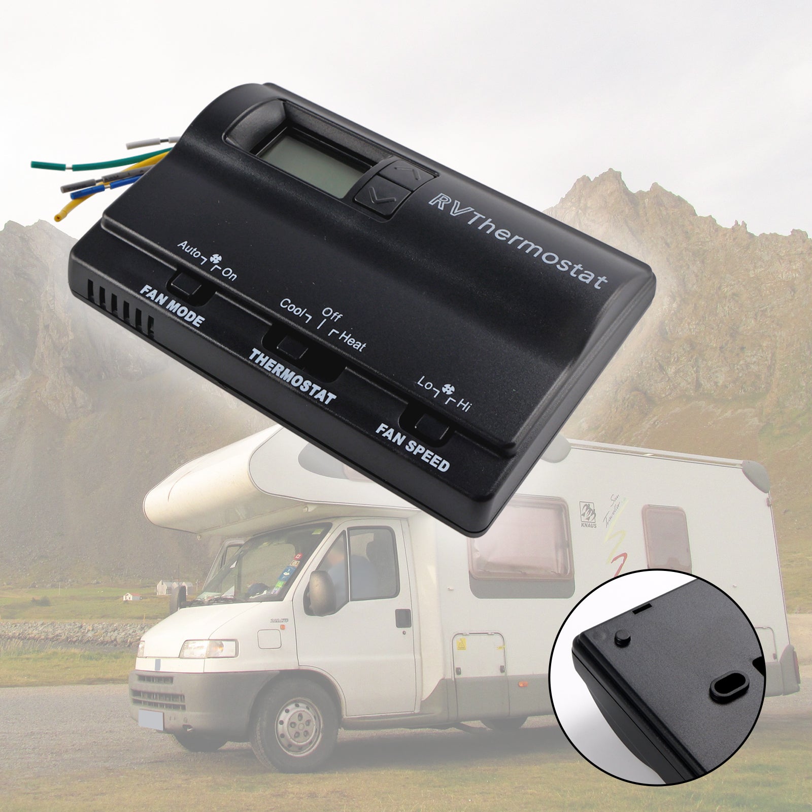 Termostato di sostituzione digitale per riscaldamento/raffreddamento compatibile con Coleman 83303362, nero