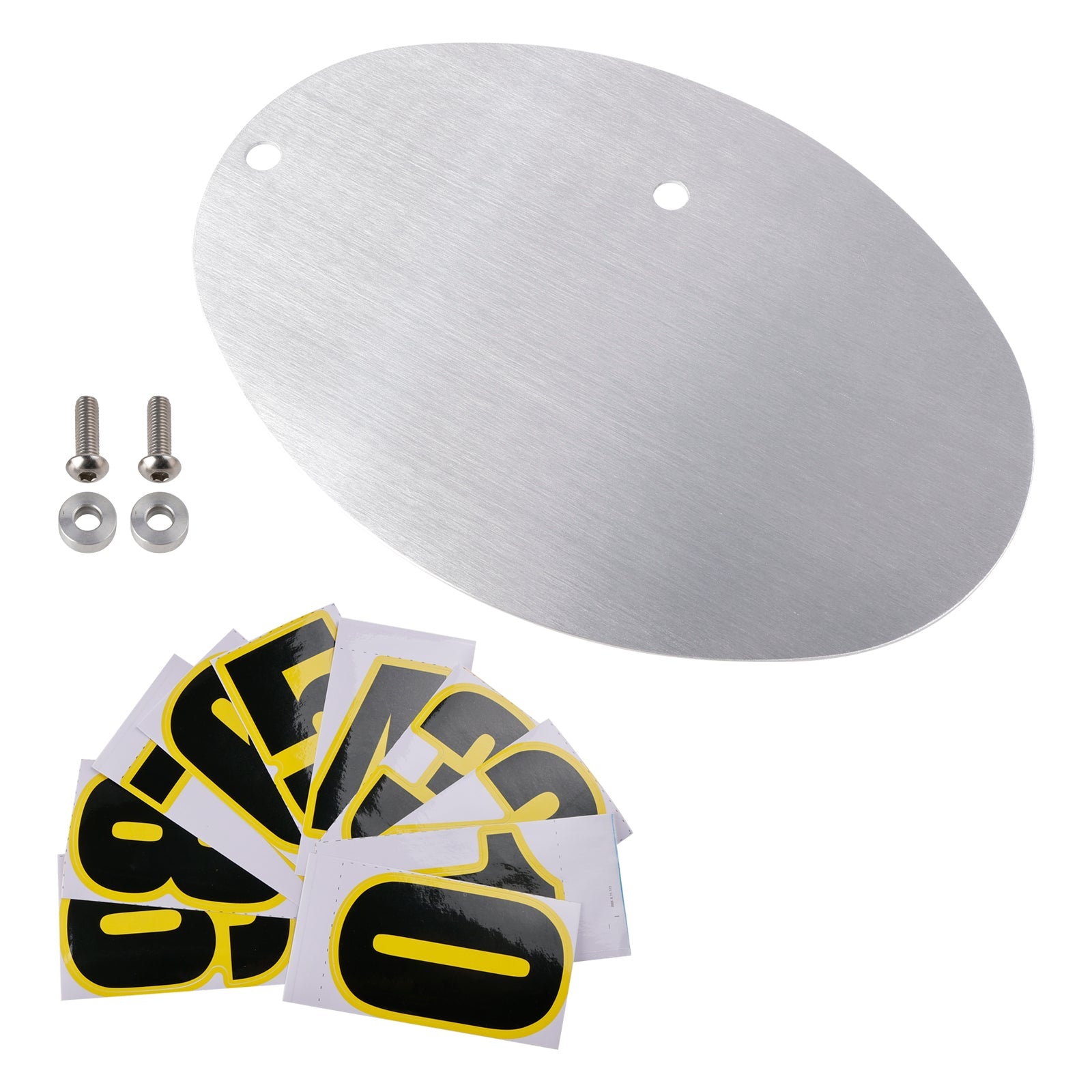 Alluminio di licenza motociclistica universale, ovale e personalizzato