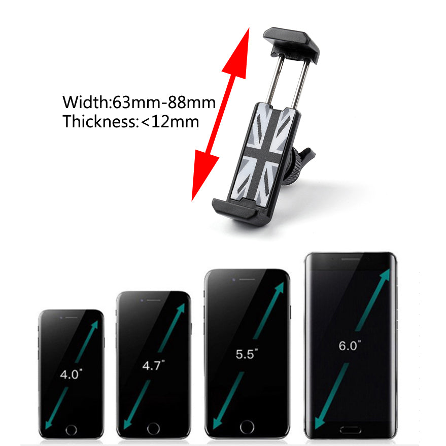 360°Rotation Car Phone Mount Cradle Holder Stand For Mini Cooper R60 R61 Gray