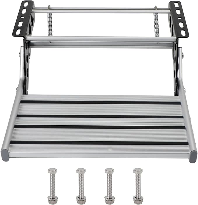 Drabina do przyczep kempingowych, kompaktowa drabina schodkowa, rozkładana lub chowana jedną ręką, składana drabina do ogólnego kampera, stabilna składana drabina do przyczepy kempingowej, drabina schodkowa do podróży z przyczepą i na kemping