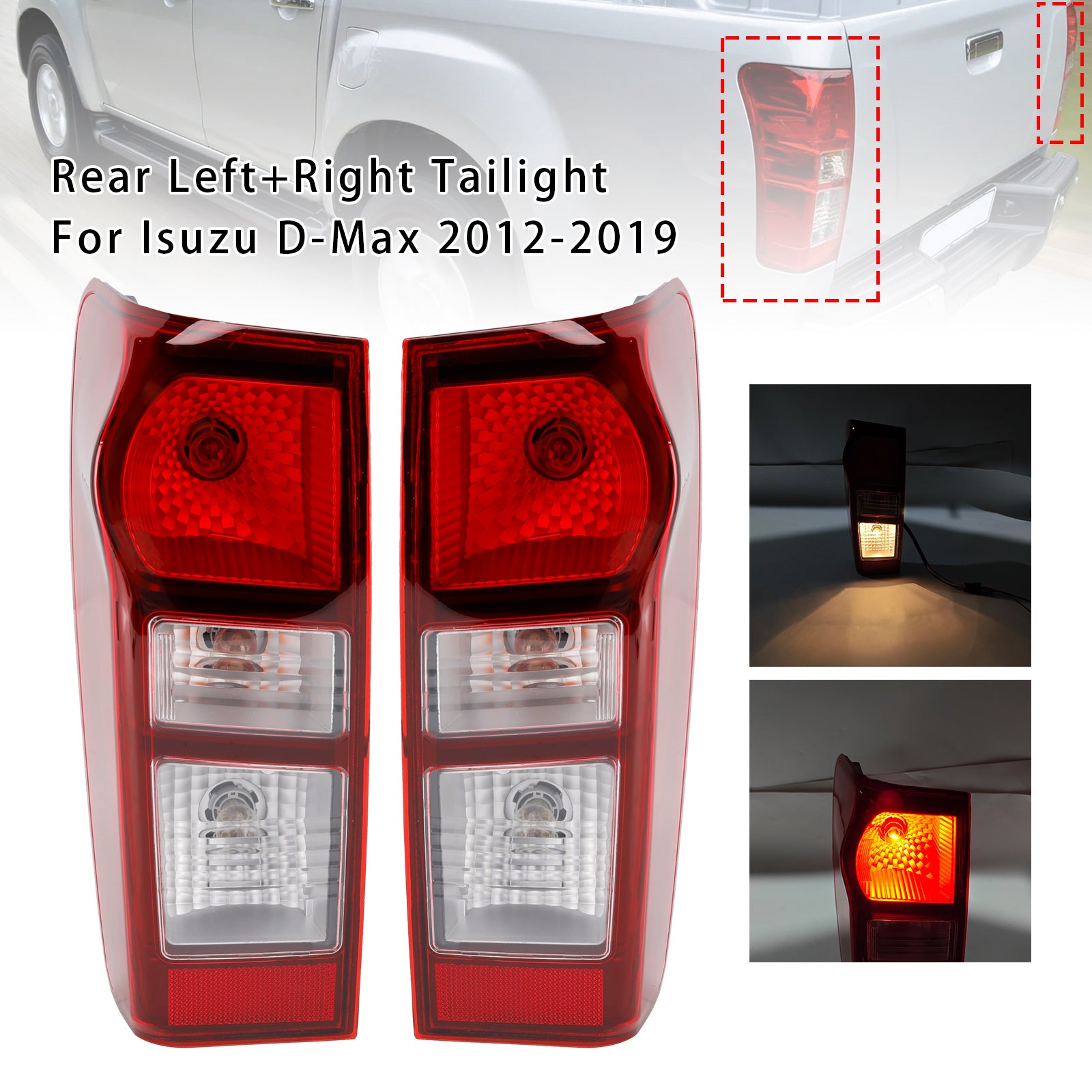 Tylne lewe + prawe światło tylne dla Isuzu D-Max 2012-2019