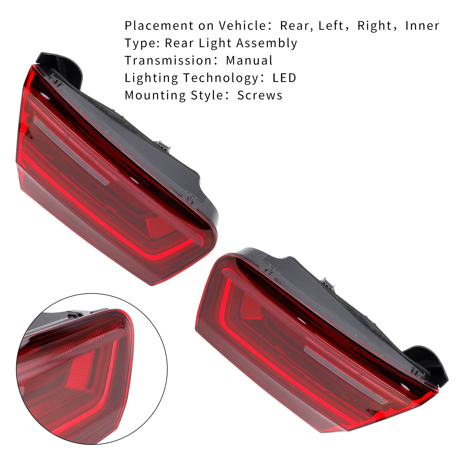 Paar linker en rechter binnenlichten voor Audi A6 4G C7 2015-2018 4G5945093E 94E