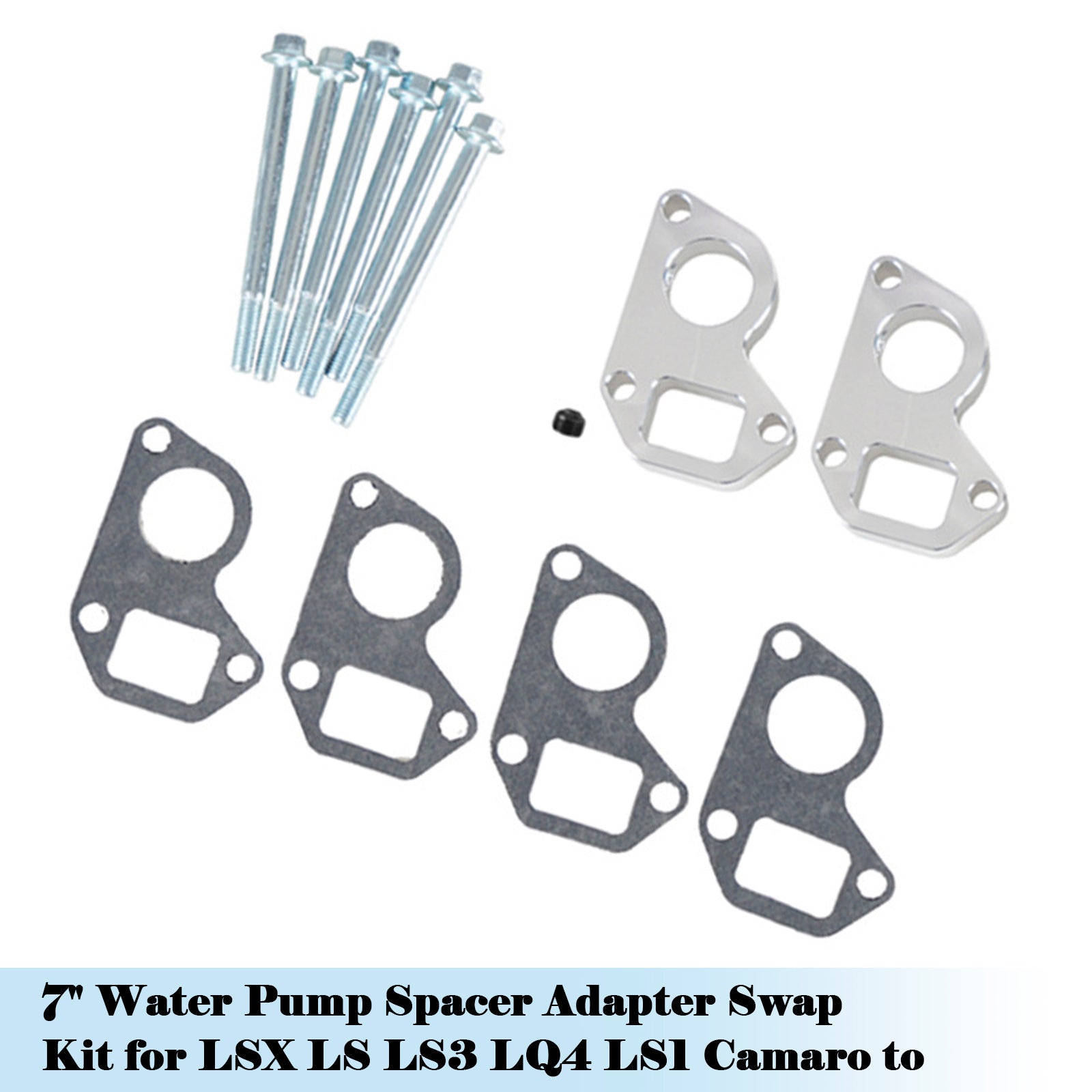 Adaptateur d'espacement de pompe à eau 7"" pour Camaro LSX LS LS3 LQ4 LS1 1998-2002