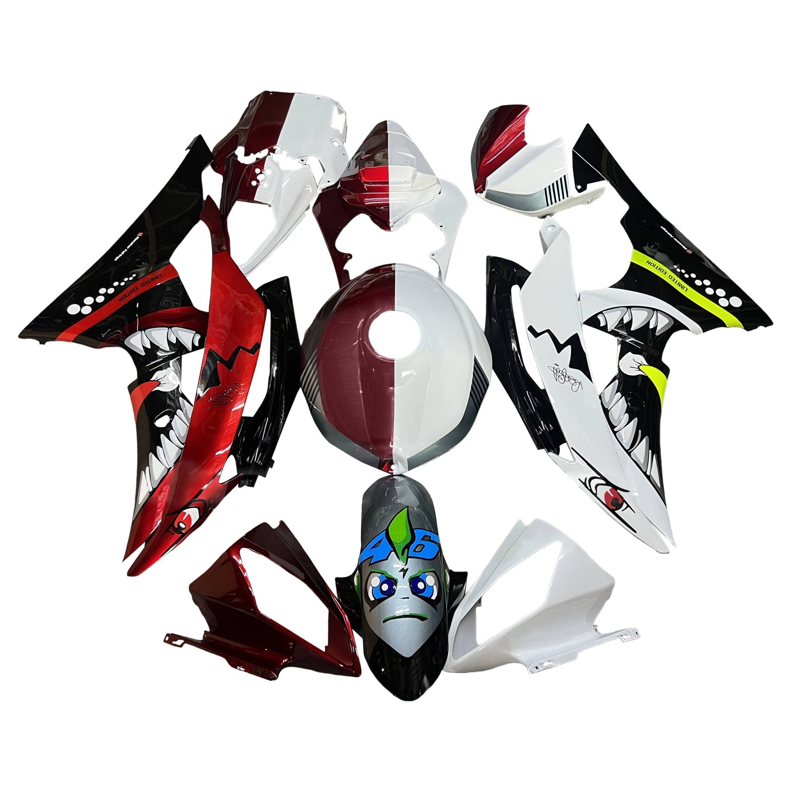 Kit de carenado inyectado de plástico ABS para Yamaha YZFR6 YZF-R6 2008-2016