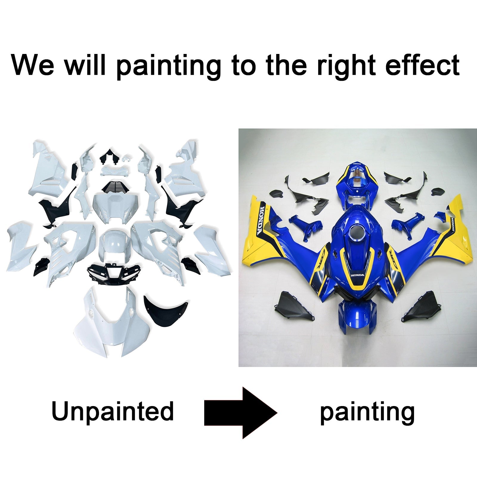 Komplet pomanjkanja, ki se vbrizga v ABS plastiko za Honda CBR1000RR-R 2020-2023