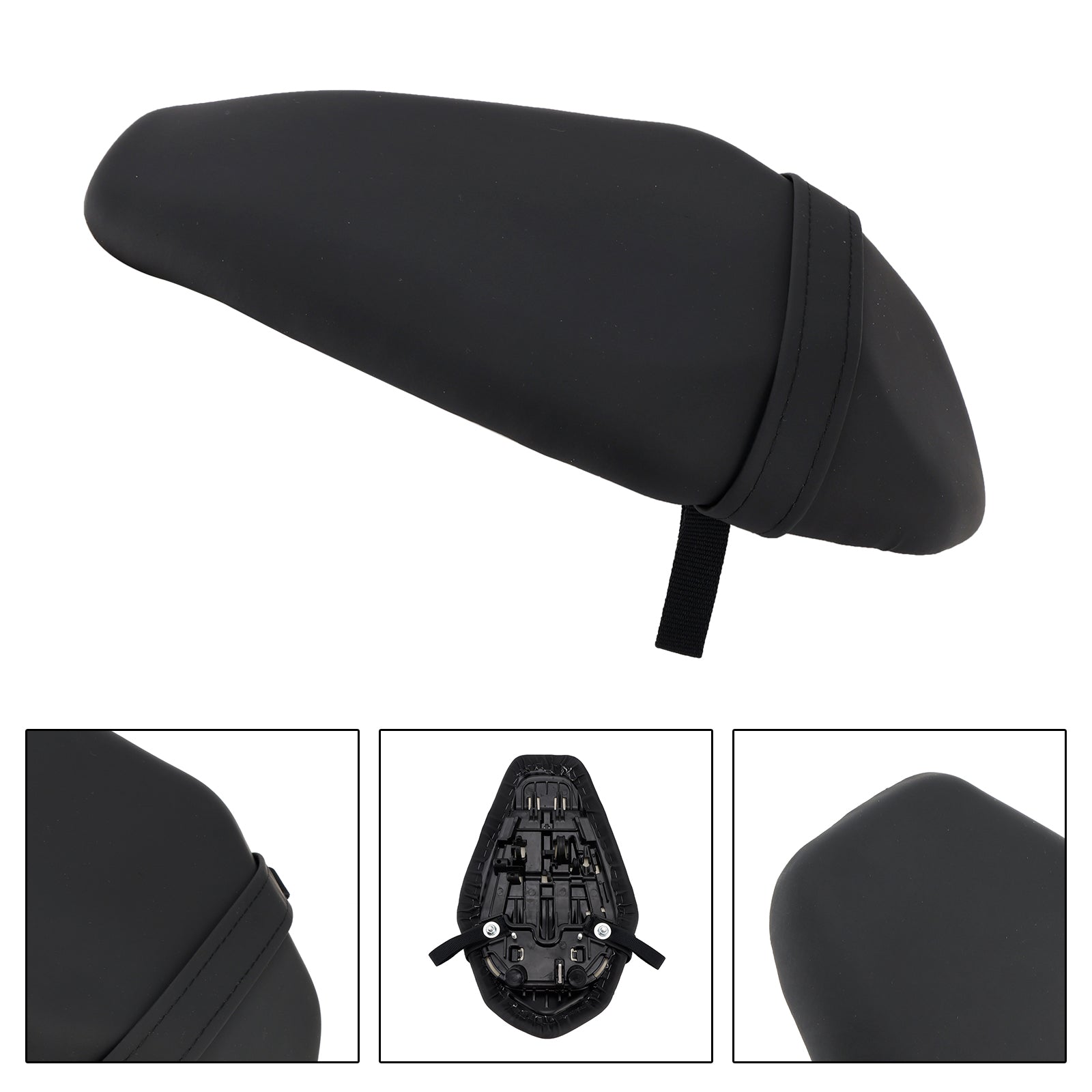 Coussin de selle passager arrière plat noir pour Kawasaki Ninja ZX-6R (2019-2025)