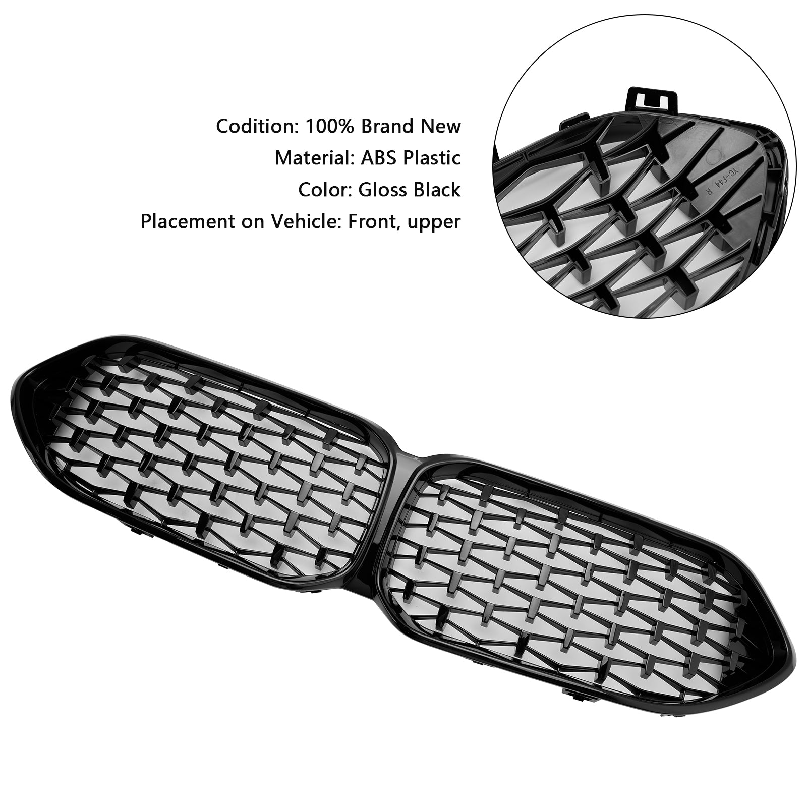 BMW Serie 2 F44 Coupe M Parrilla delantera negra brillante diamante 2020-2023 51135A39378 51138080494