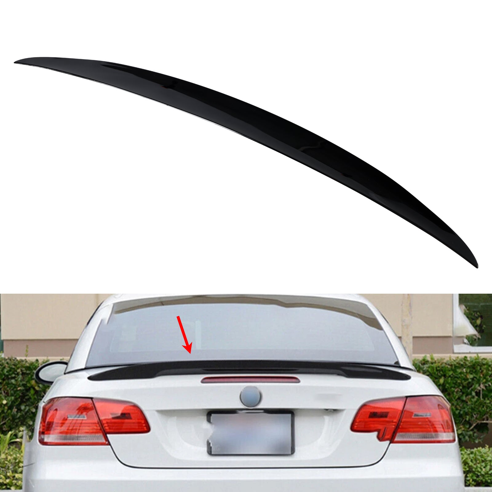 Spoiler posteriore per baule nero lucido per BMW Serie 3 E93 Cabrio 2 porte (2007-2013)