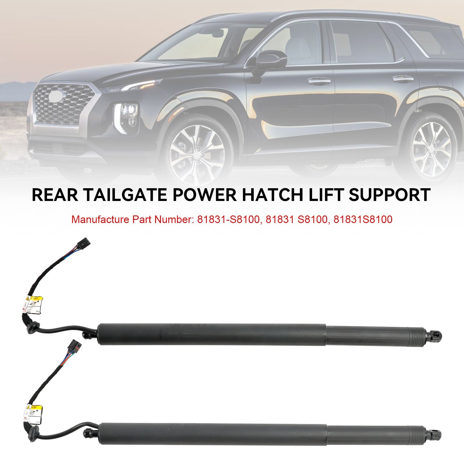 2020-2022 Hyundai Palisade 2PCS Vérins de hayon électriques 81831-S8100