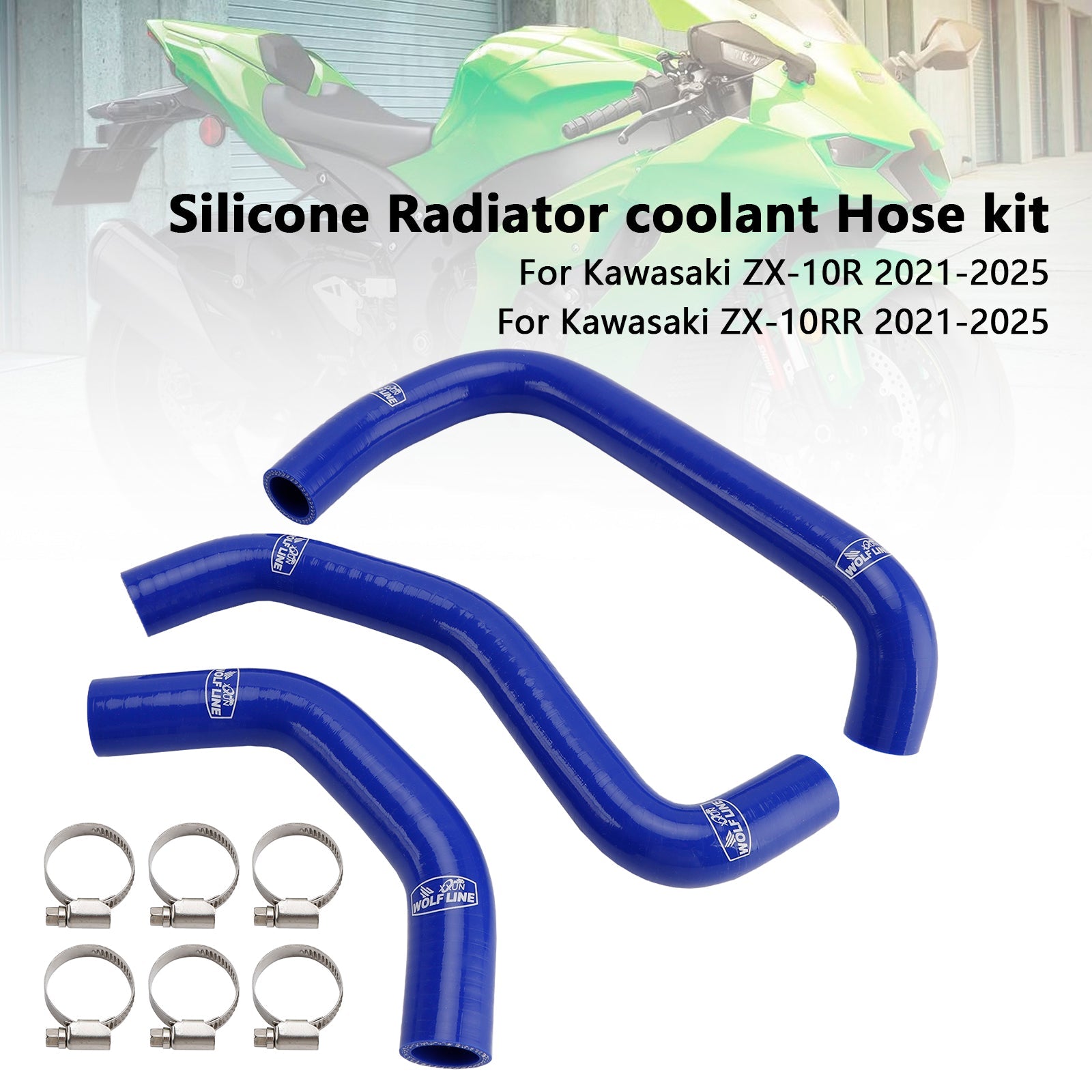 Durite de refroidissement en silicone pour radiateur Kawasaki ZX10R ZX-10RR (2021-2025)