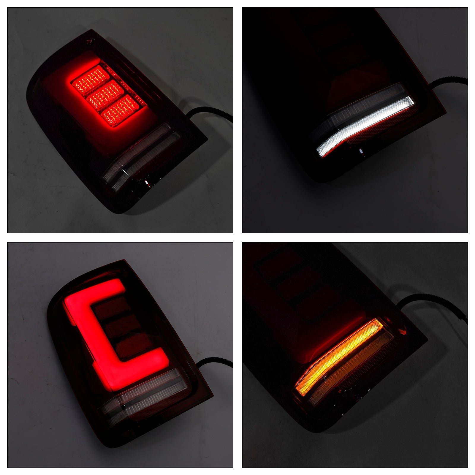 Paire de feux arrière à LED rouges pour VW Amarok V6 2008-2019