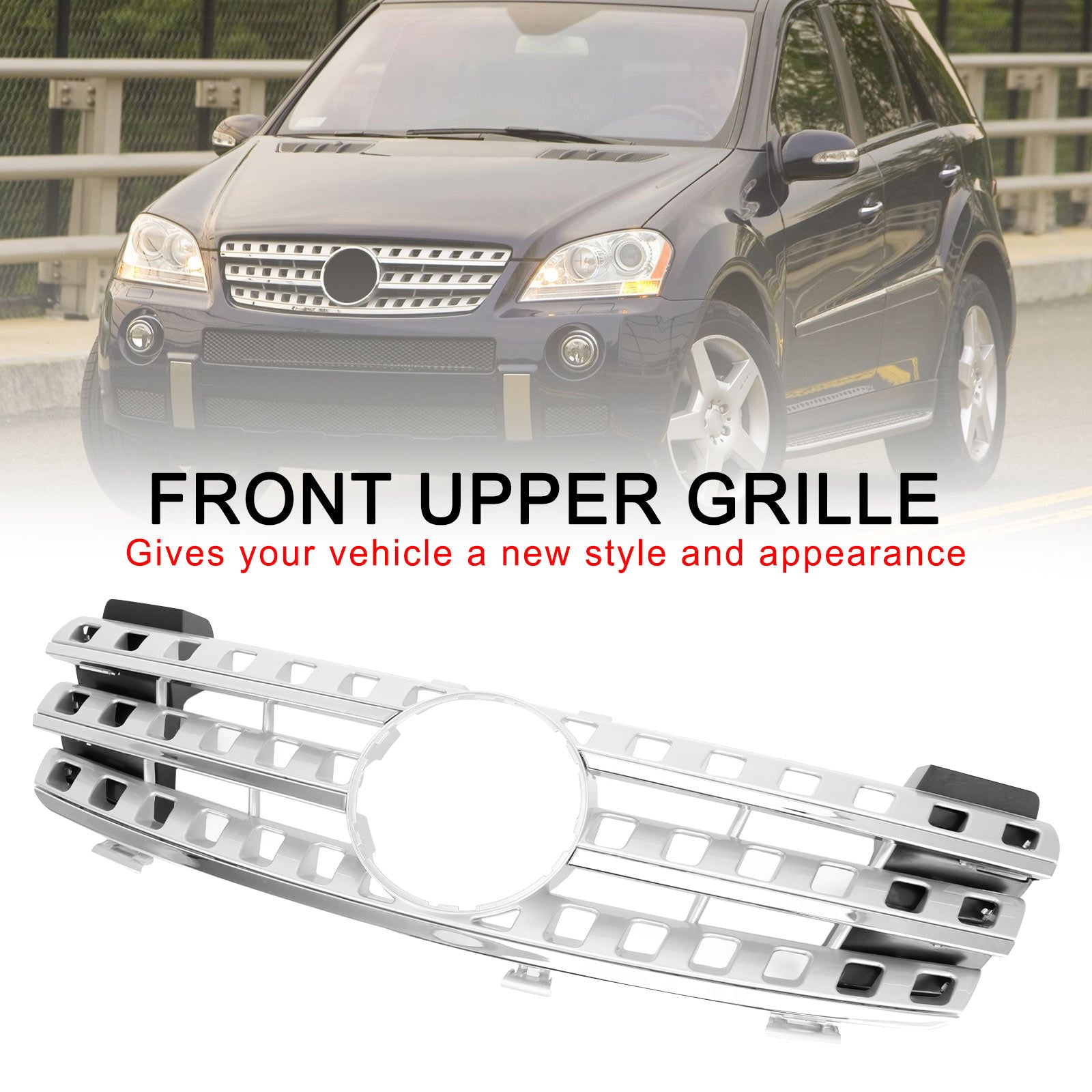 Front Grille Grill Pour Mercedes-Benz ML-Class W164 2005-2008 Chrome