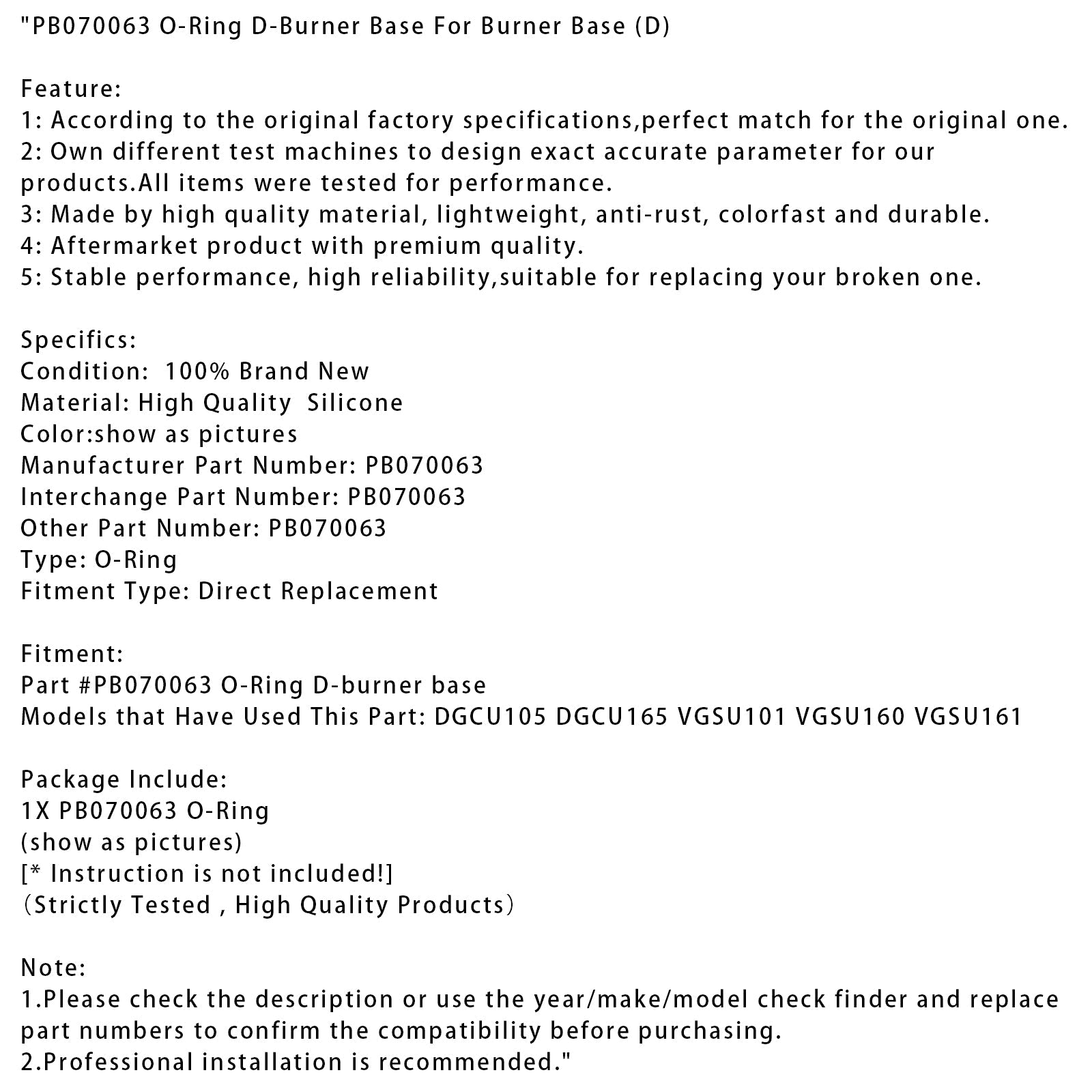 O -ring PB070063 za osnovo gorilnika D (D)