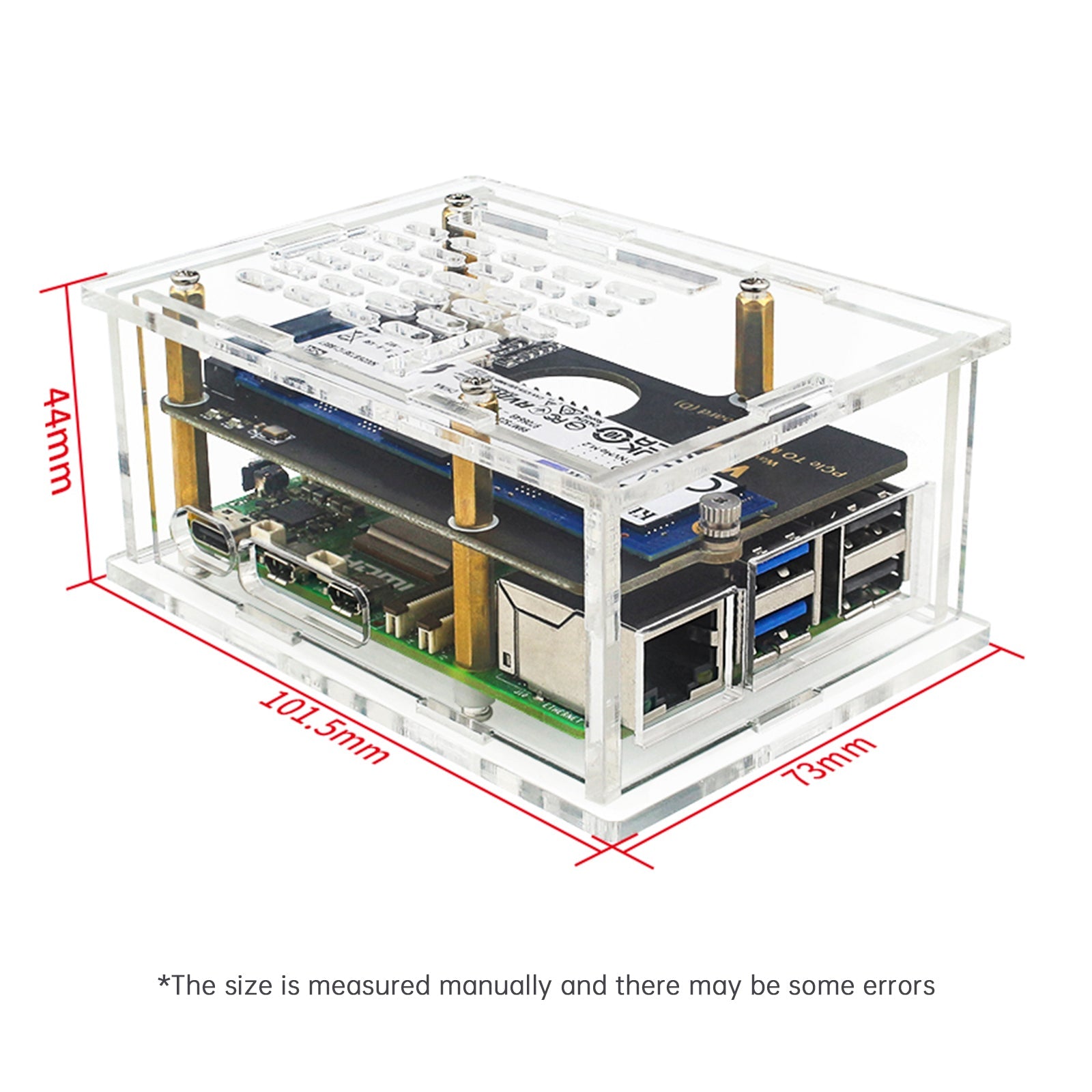 Boîtier adaptateur PCI-E pour Raspberry Pi 5, carte adaptateur PCIe vers M.2, boîtier en acrylique, radiateur