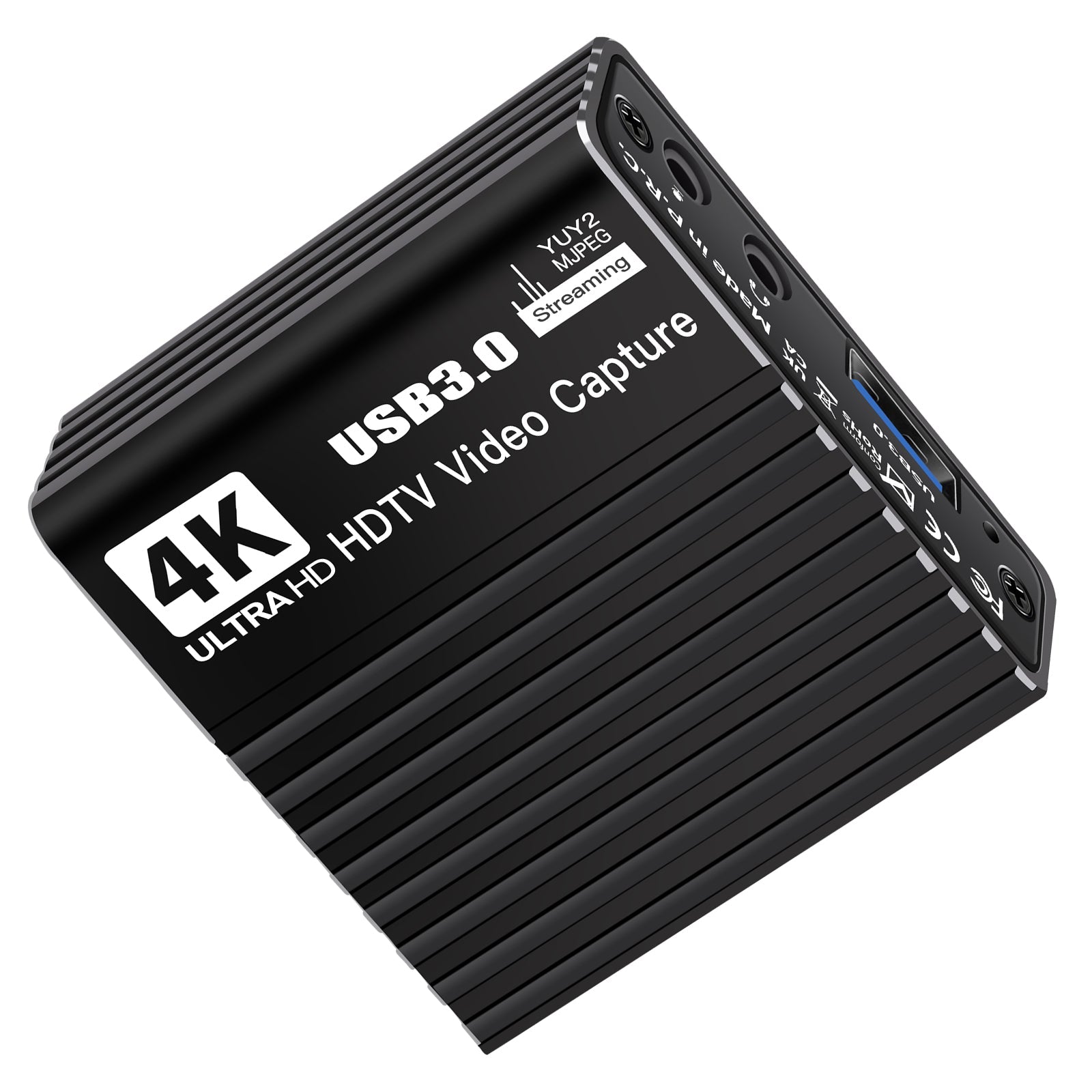 Carte de capture vidéo USB 3.0 Boîtier d'enregistrement HDMI 4K Microphone de diffusion en direct de jeu