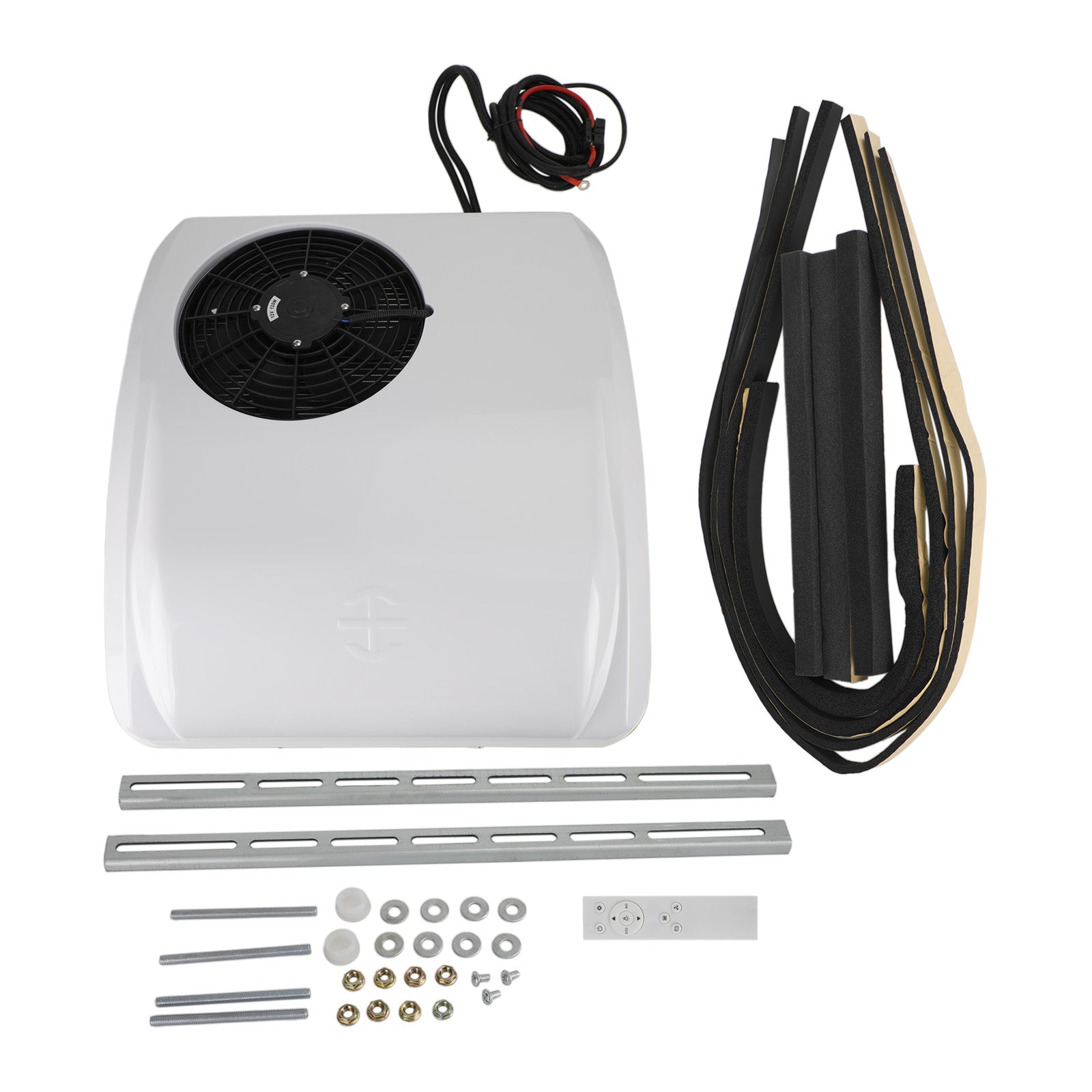 Condizionatore Da Tetto 12V Per Camper – 8800 BTU Raffreddamento, 4000 BTU Riscaldamento, Telecomando E LED