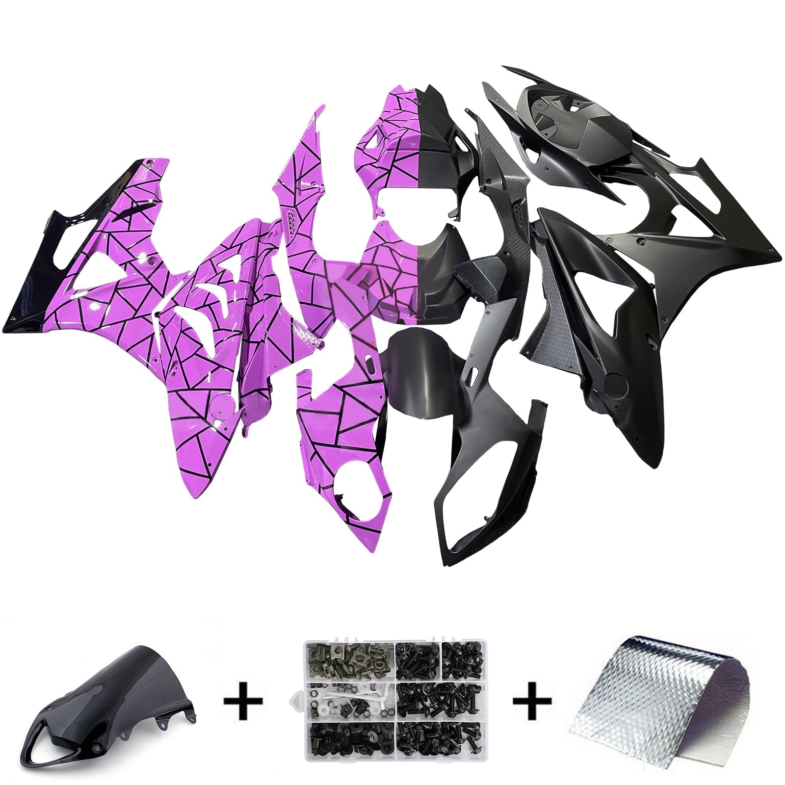 Kit de carénage d'injection pour BMW S1000RR 2009-2014 Carrosserie Plastique ABS