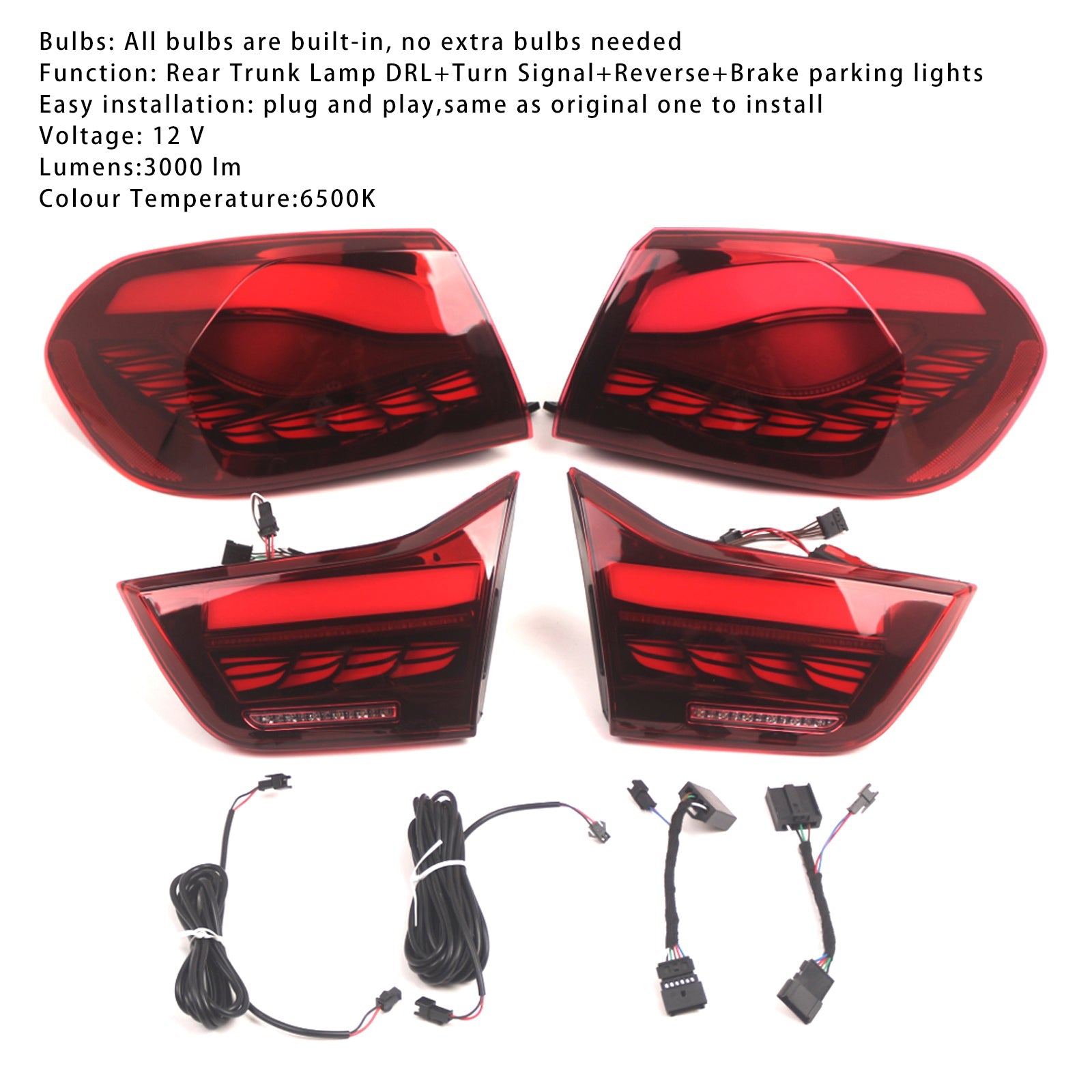 Set di luci posteriori a LED rosso L&R per BMW 4 M4 GTS F32 F33 F82 F36 F83