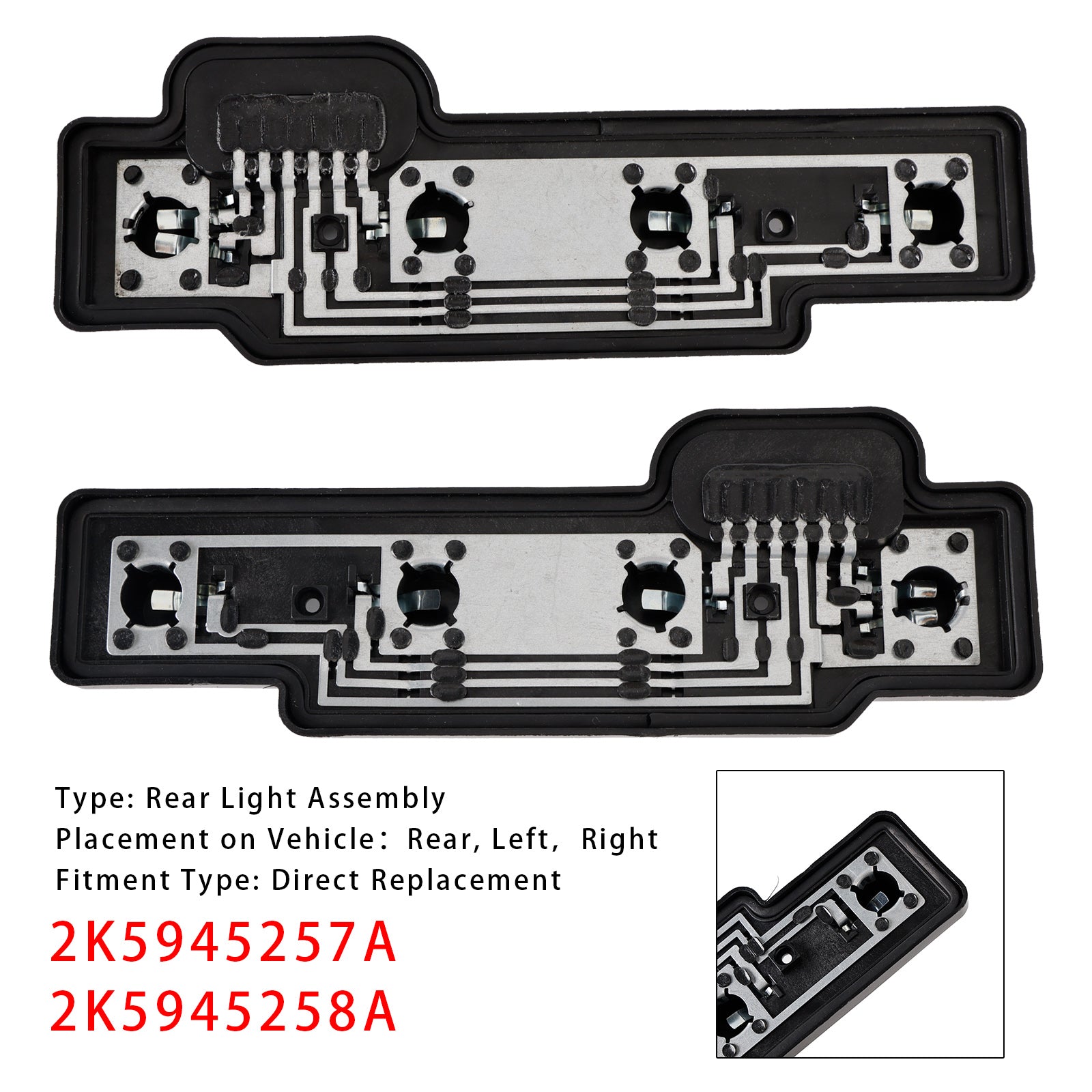 Podpora d&Žarnica leve in desne zadnje luči za VW Caddy 2004-2014 2K5945257A 58A