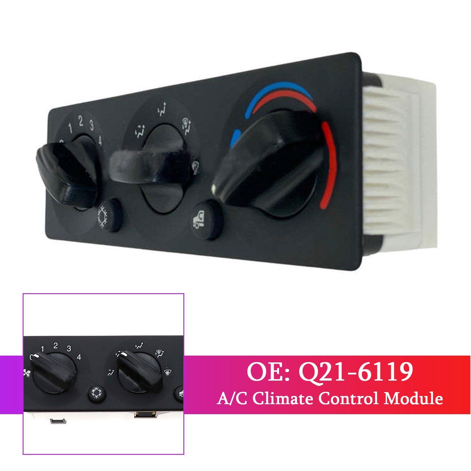Panneau de module de contrôle de climatisation pour camion Peterbilt Q21-6119