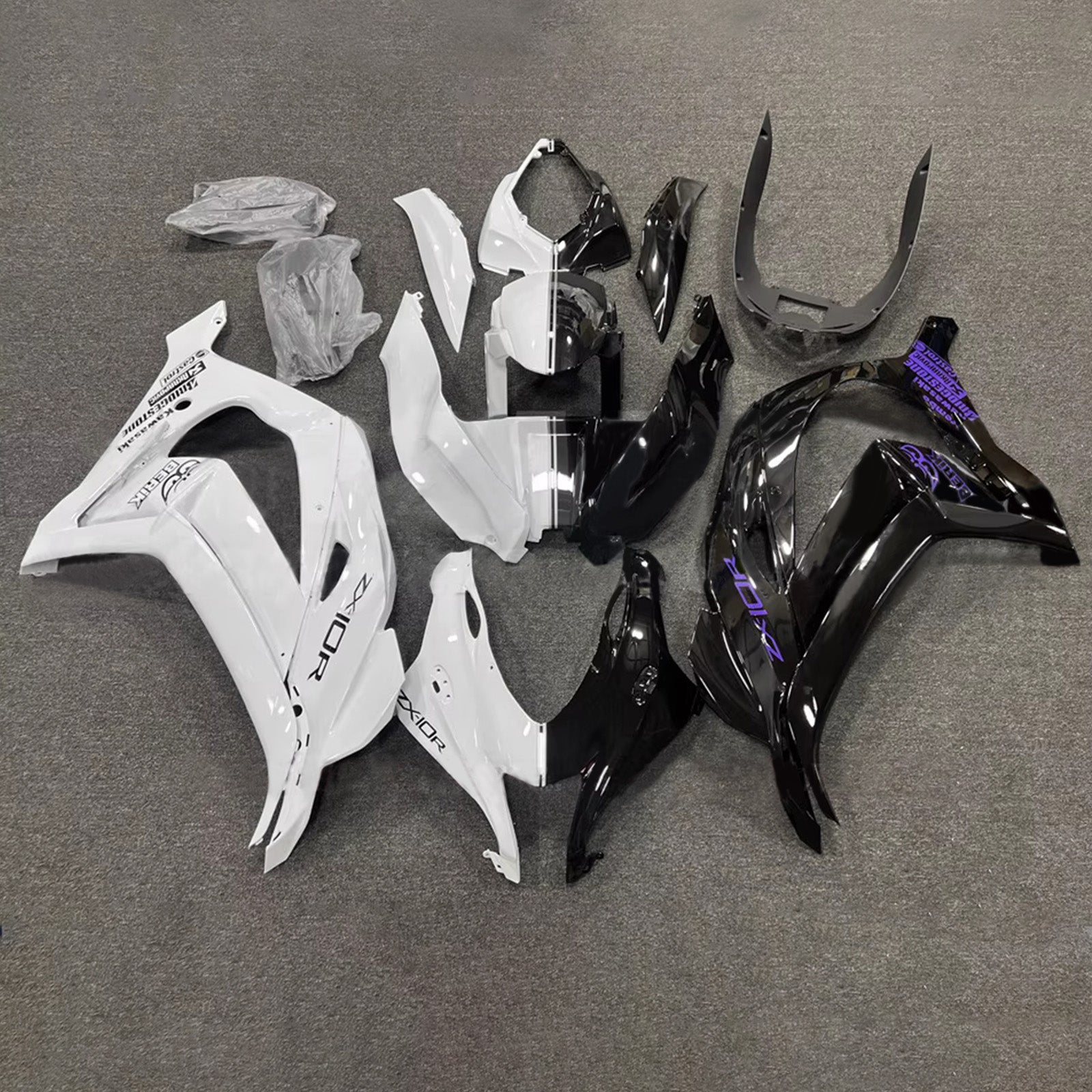 Kit de carénage injecté en plastique ABS compatible avec Kawasaki ZX10R 2016-2020