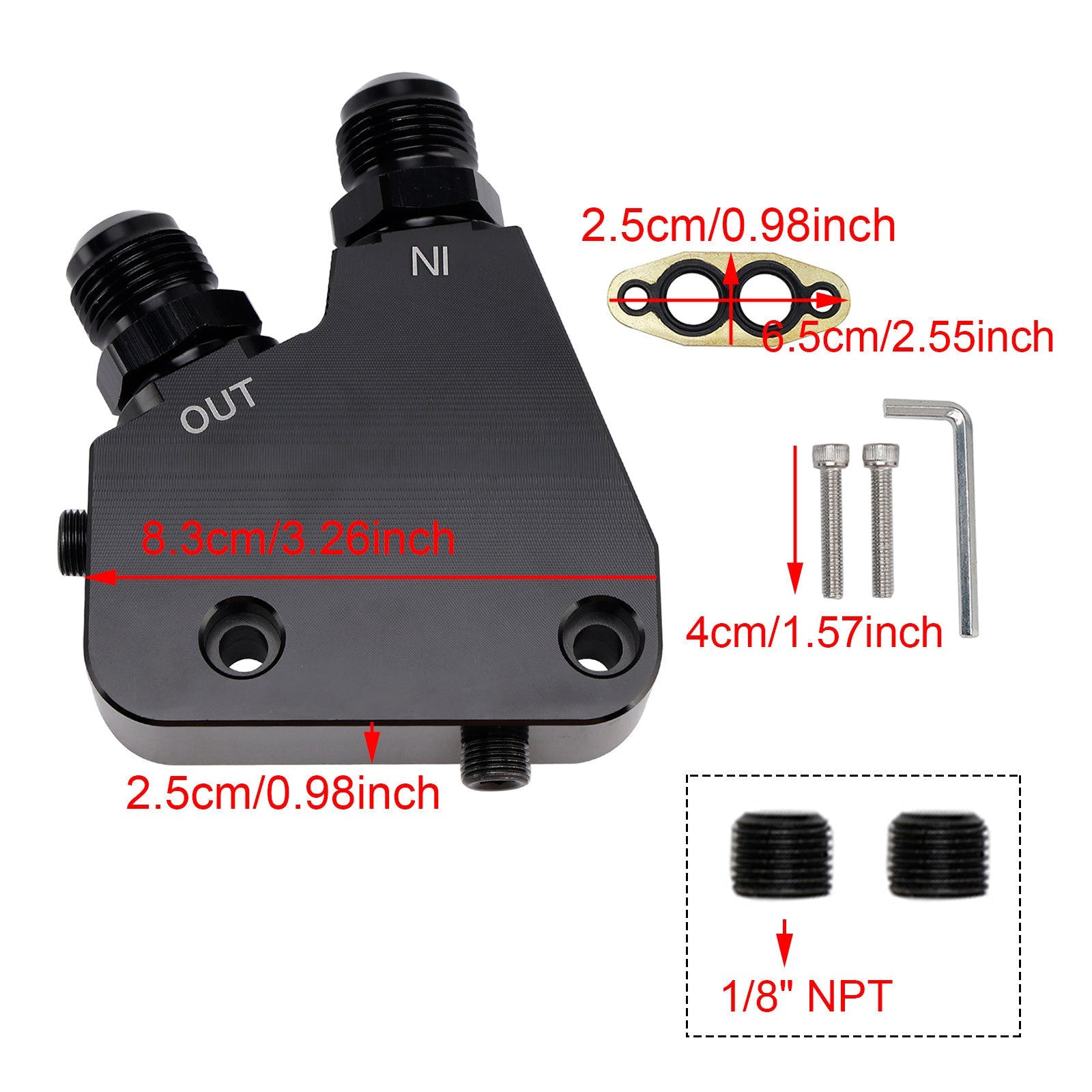 Komplet d'adapter za hladilnik&Motorno olje za Corvette GM LS LS1 LS2 LS3 LS6 (5 kosov) 2005-2019