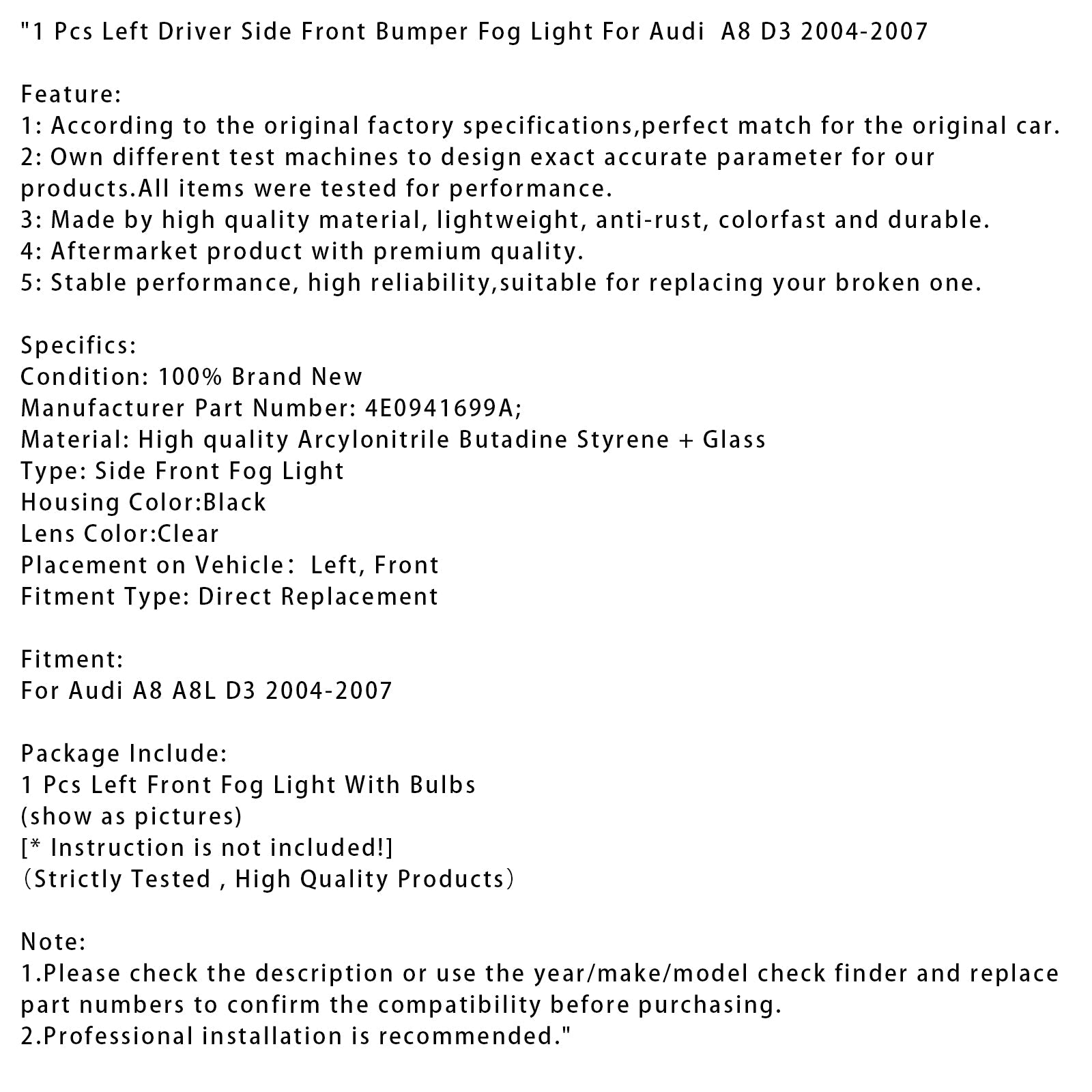 Side Sift Fire Side do Audi A8 D3 2004-2007