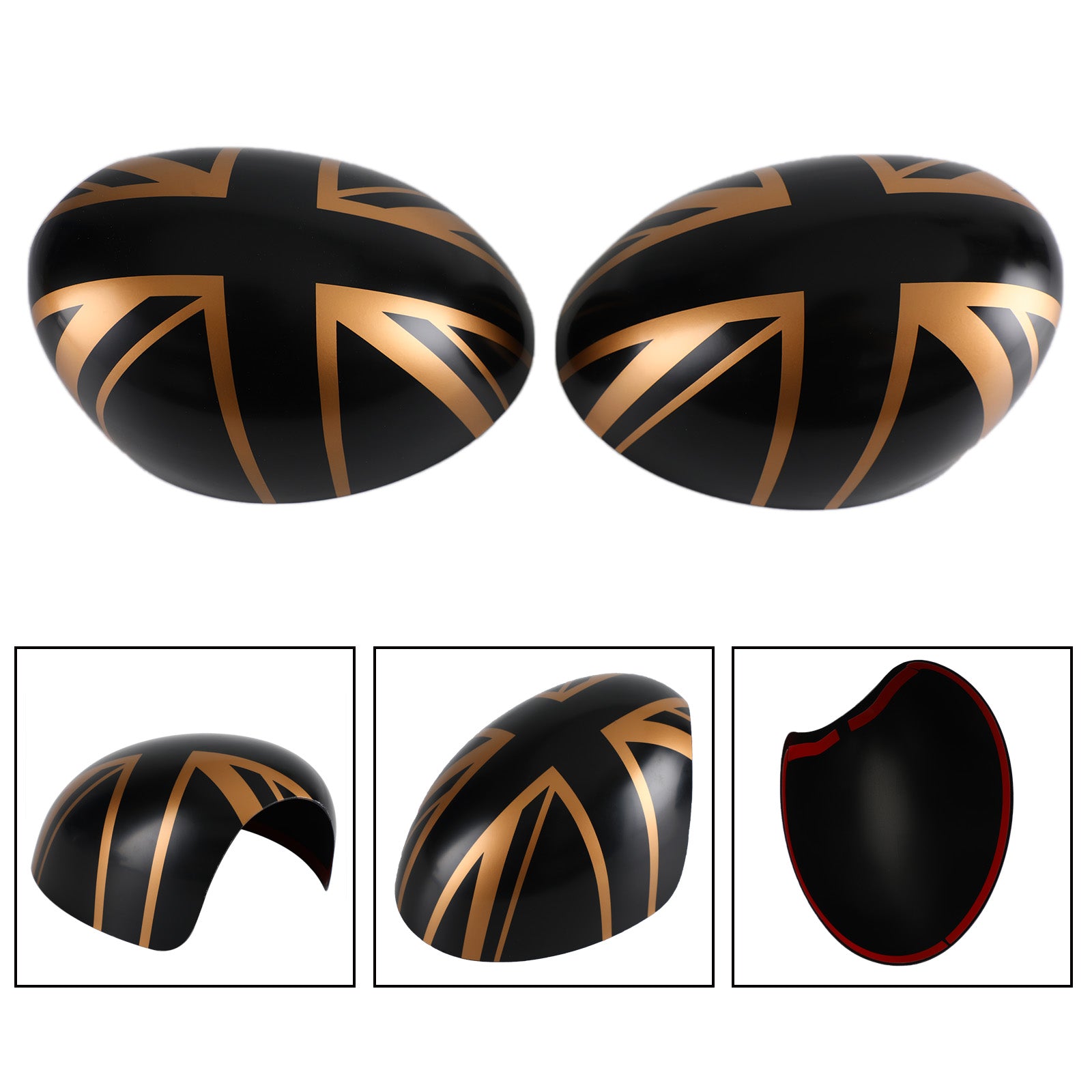 L&H Cubiertas para espejos retrovisores laterales compatibles con MINI Cooper R55 R56 R57 R58 R60 R61 con espejo retrovisor eléctrico plegable