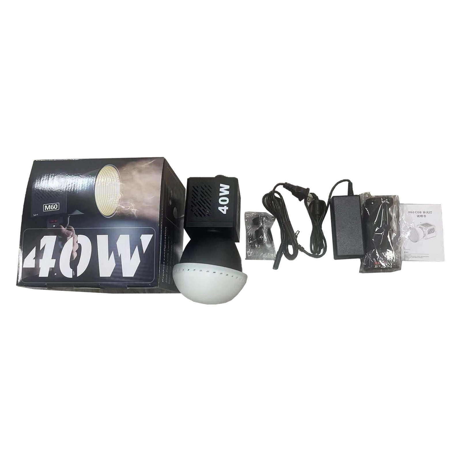 40W krachtige COB-fotografielamp M60 LED-buitenlamp op zonne-energie